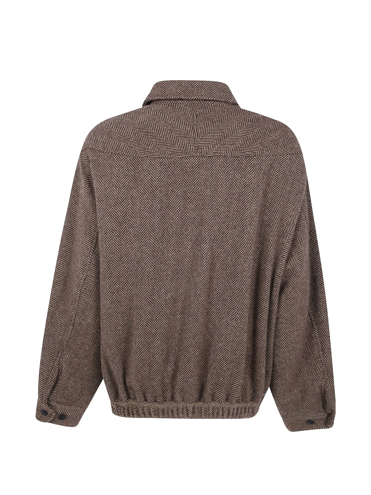 herringbone-pattern wool jacket