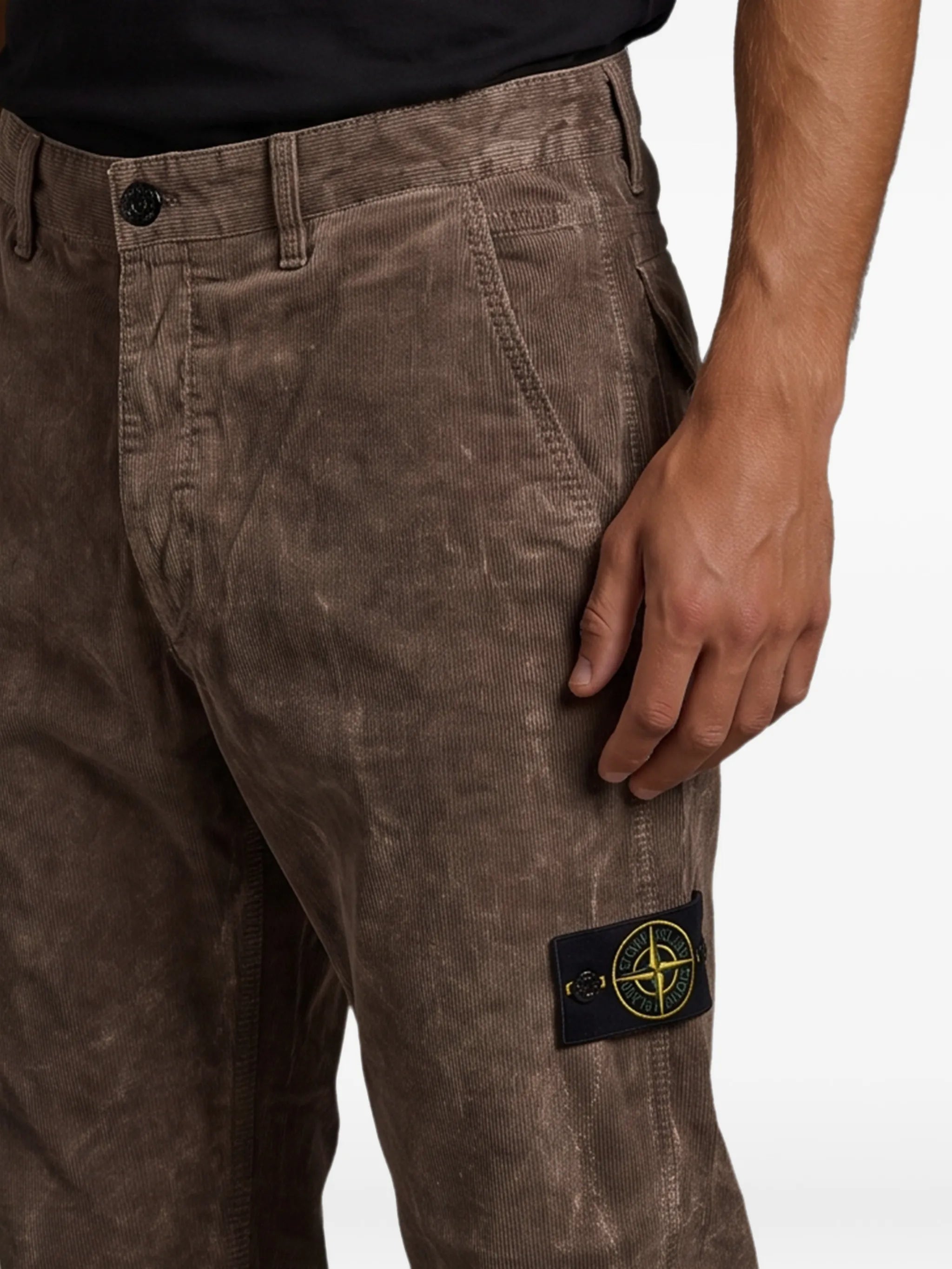 Terra-effect corduroy trousers