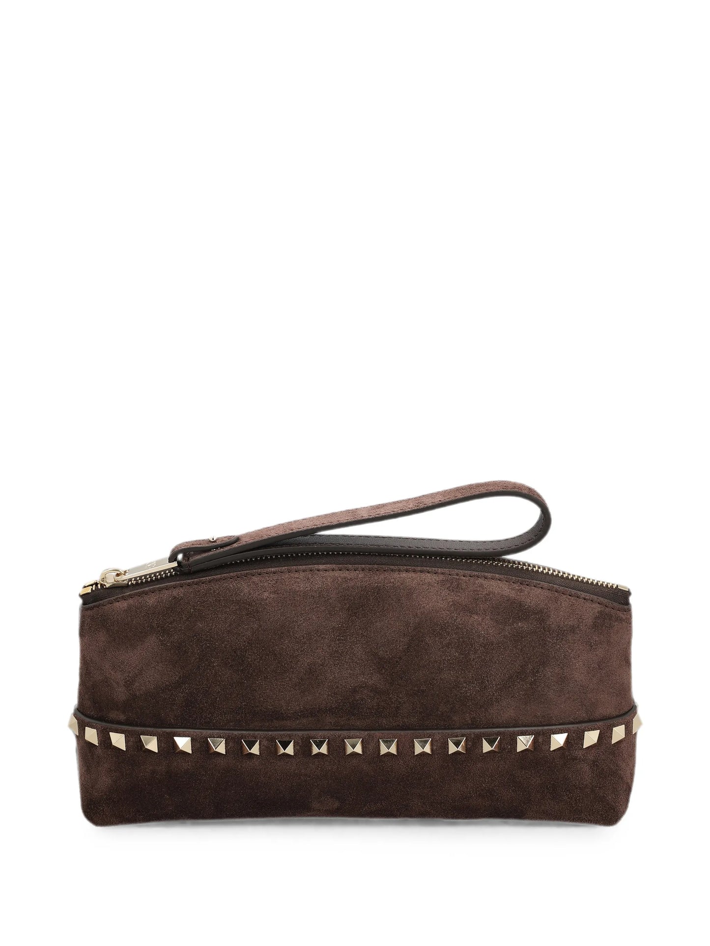 Rockstud suede clutch bag