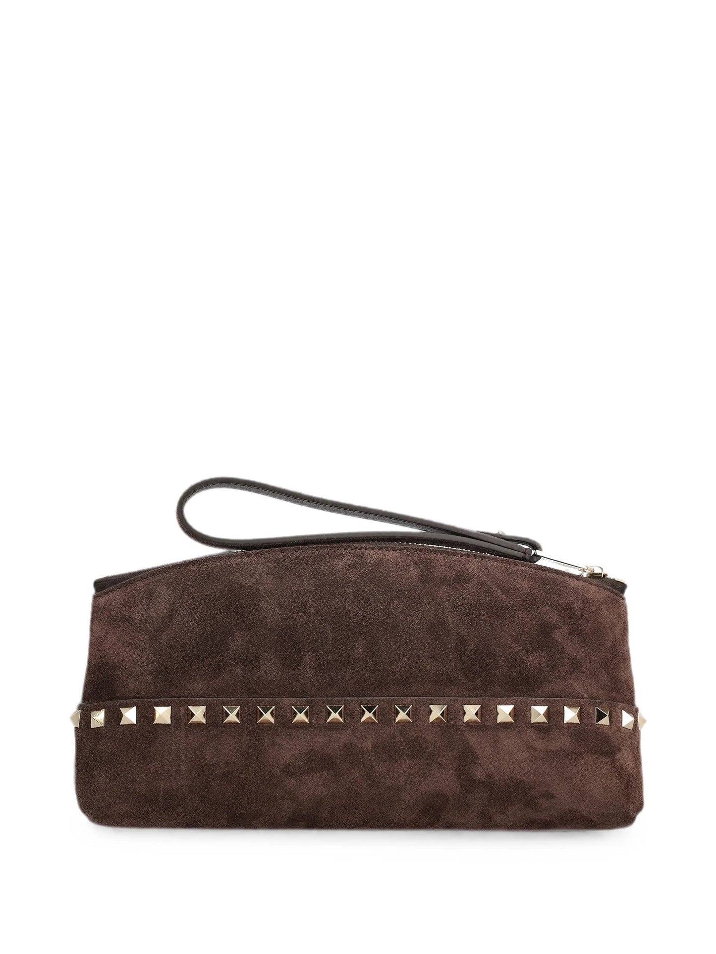 Rockstud suede clutch bag