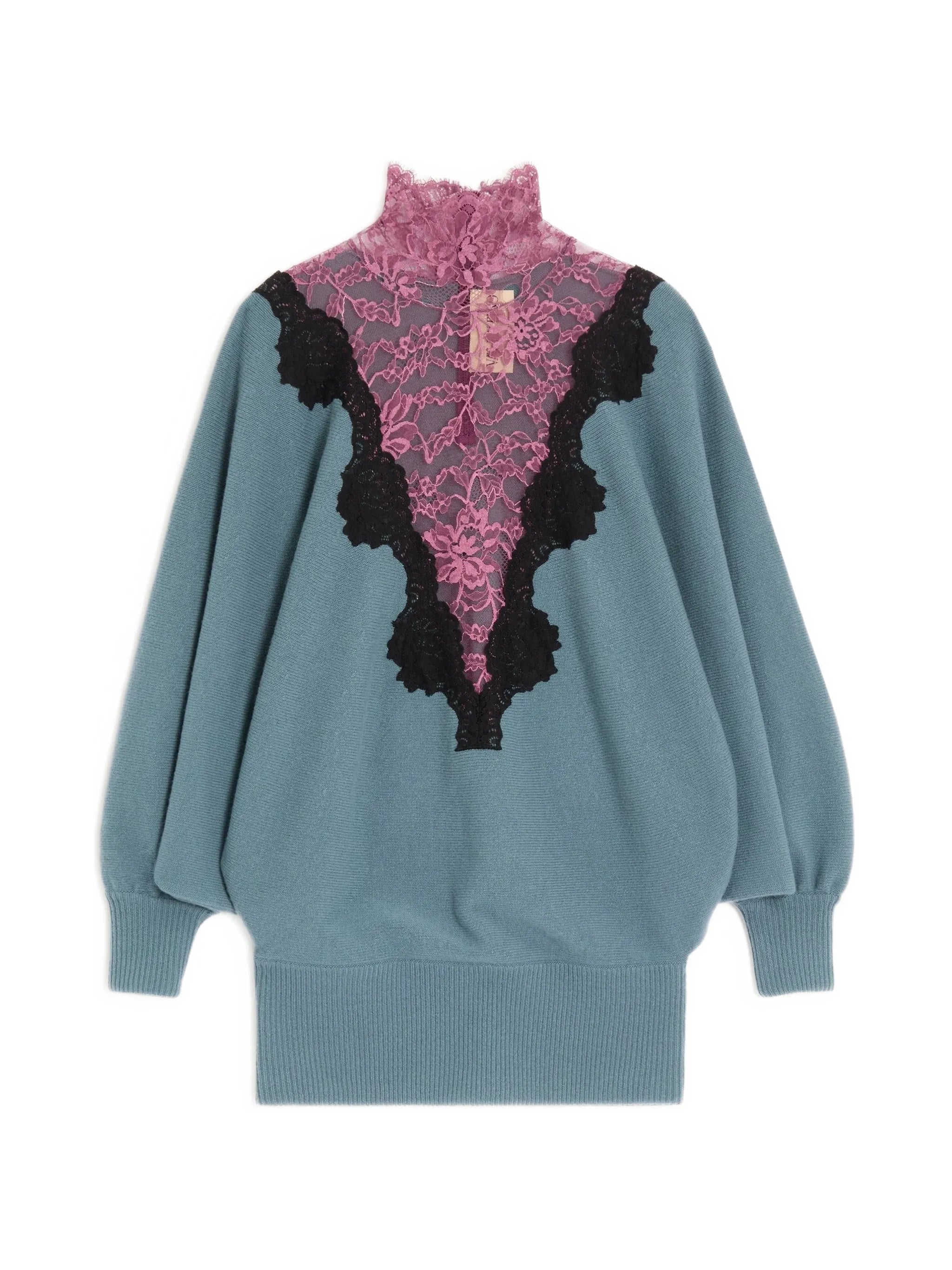 wool jumper with lace