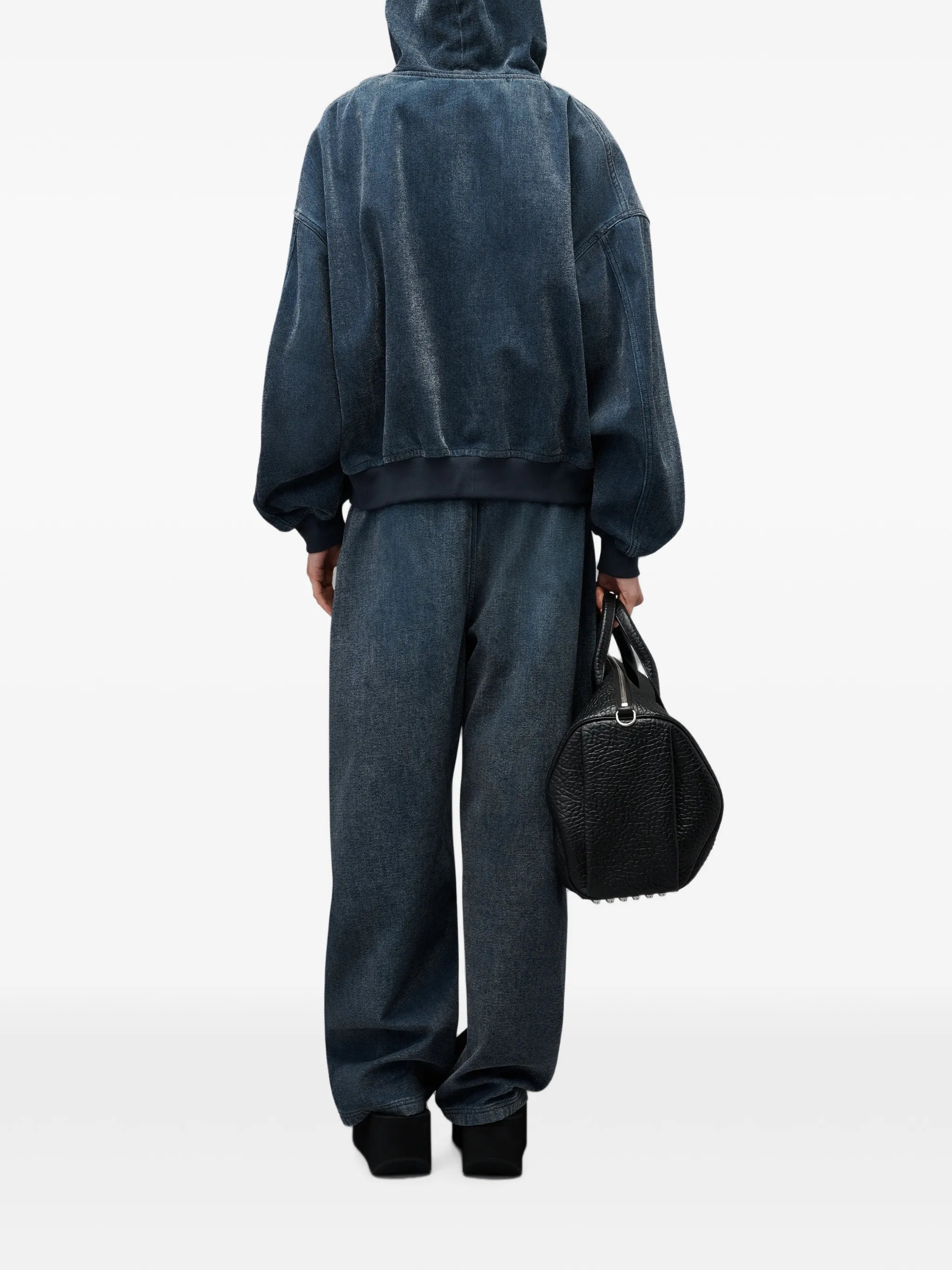 pre-styled brushed denim sweatpants