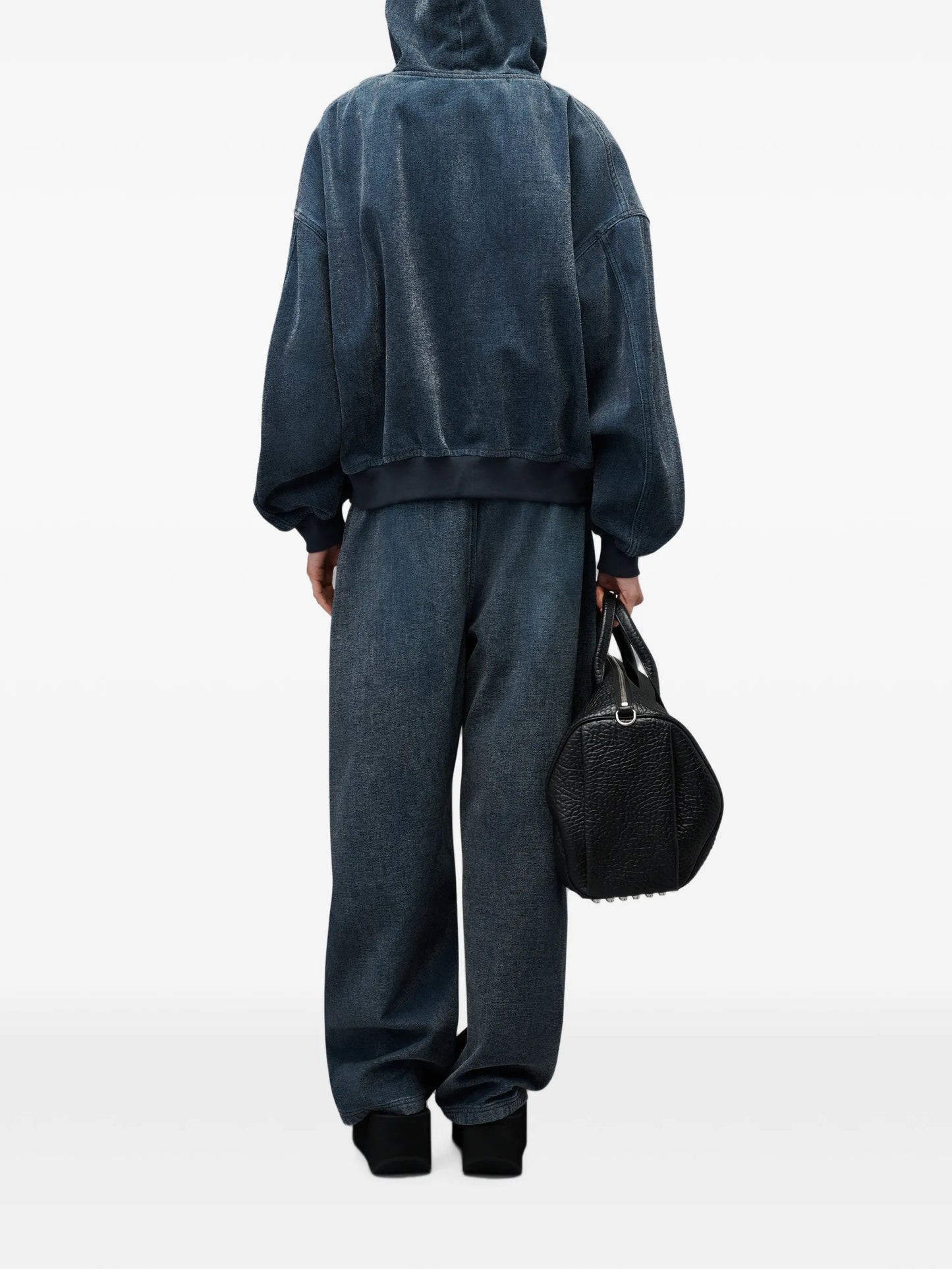 pre-styled brushed denim sweatpants