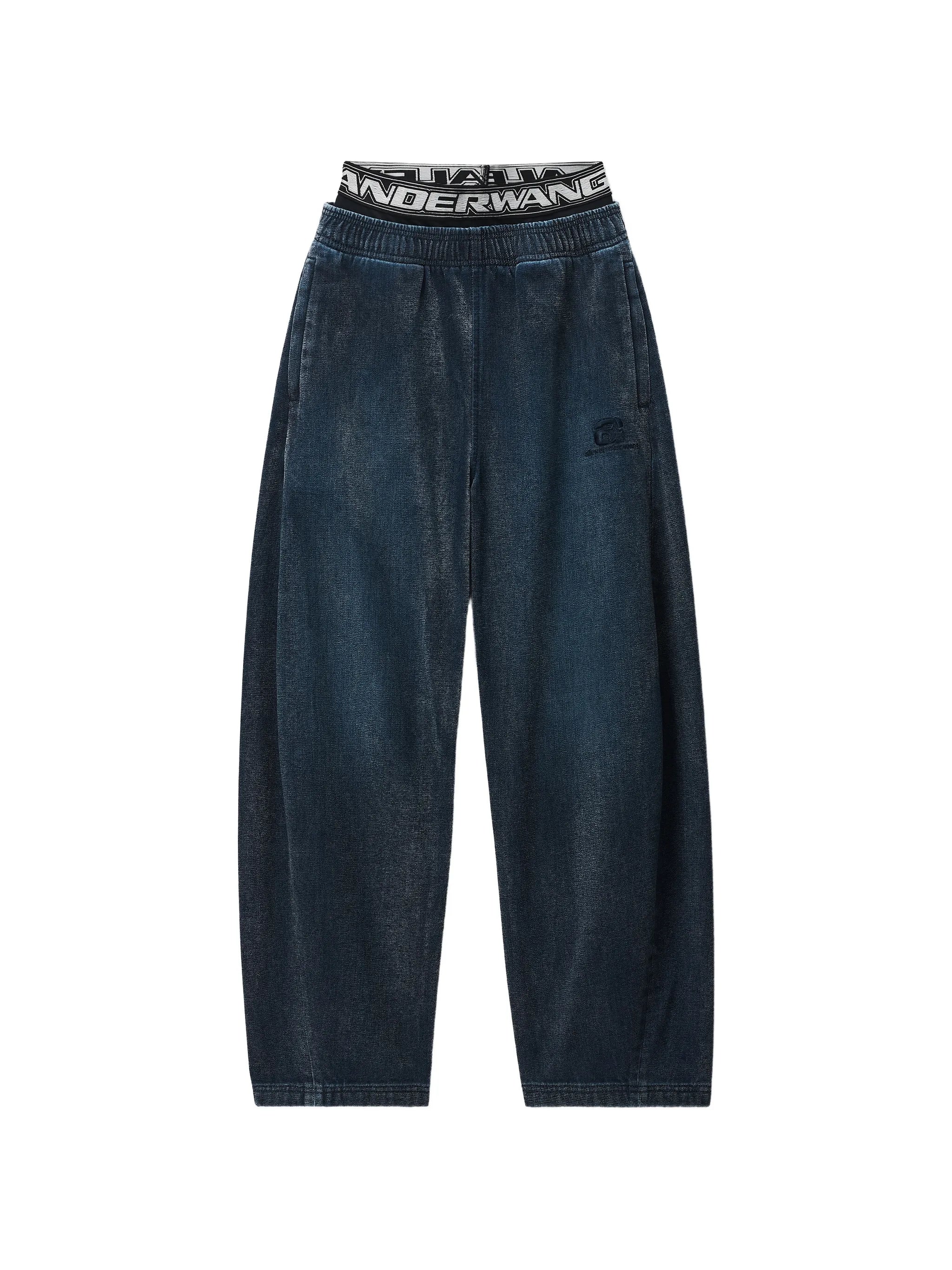 pre-styled brushed denim sweatpants