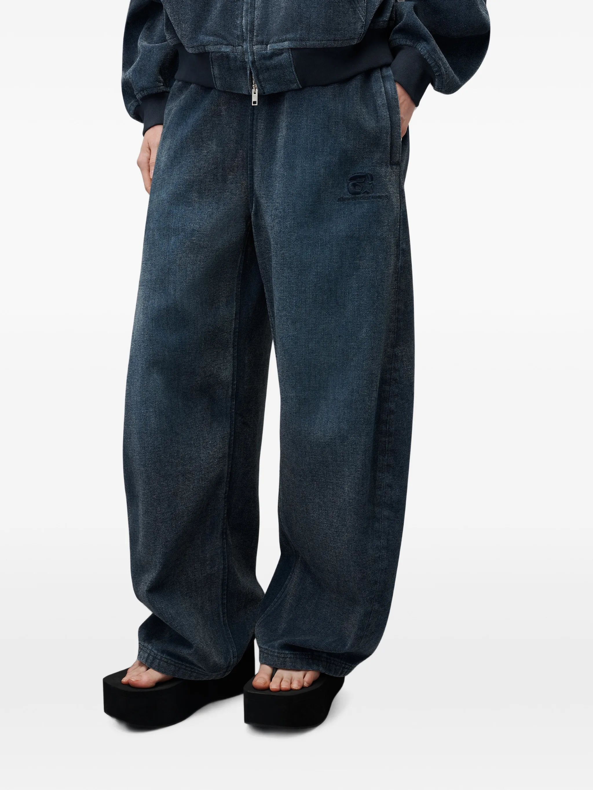 pre-styled brushed denim sweatpants