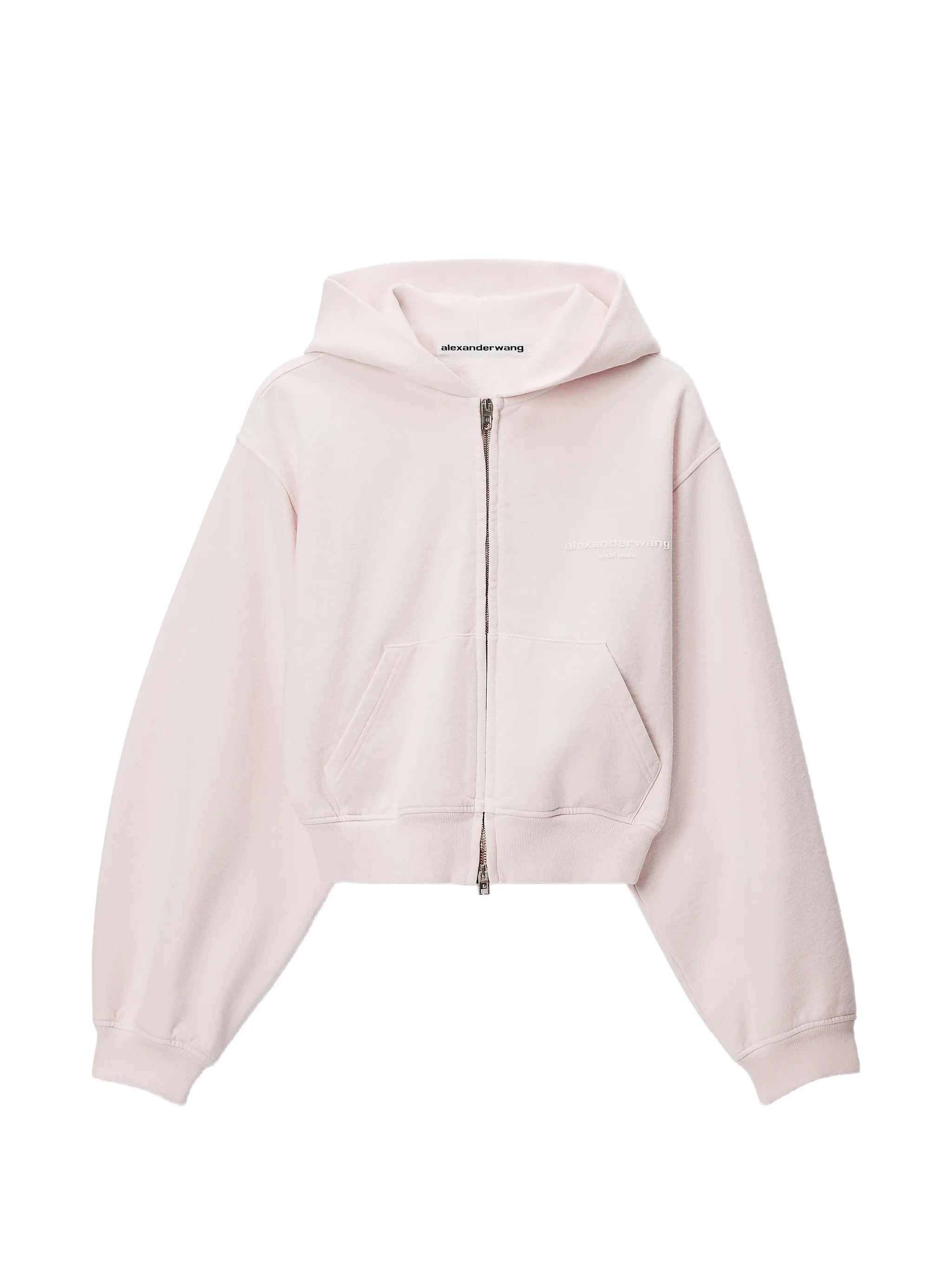 zip-up hoodie w/ logo print
