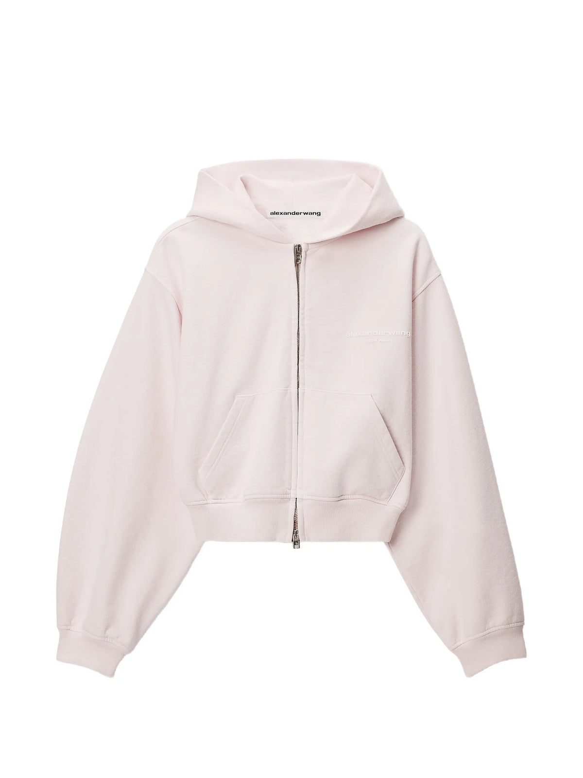 zip-up hoodie w/ logo print