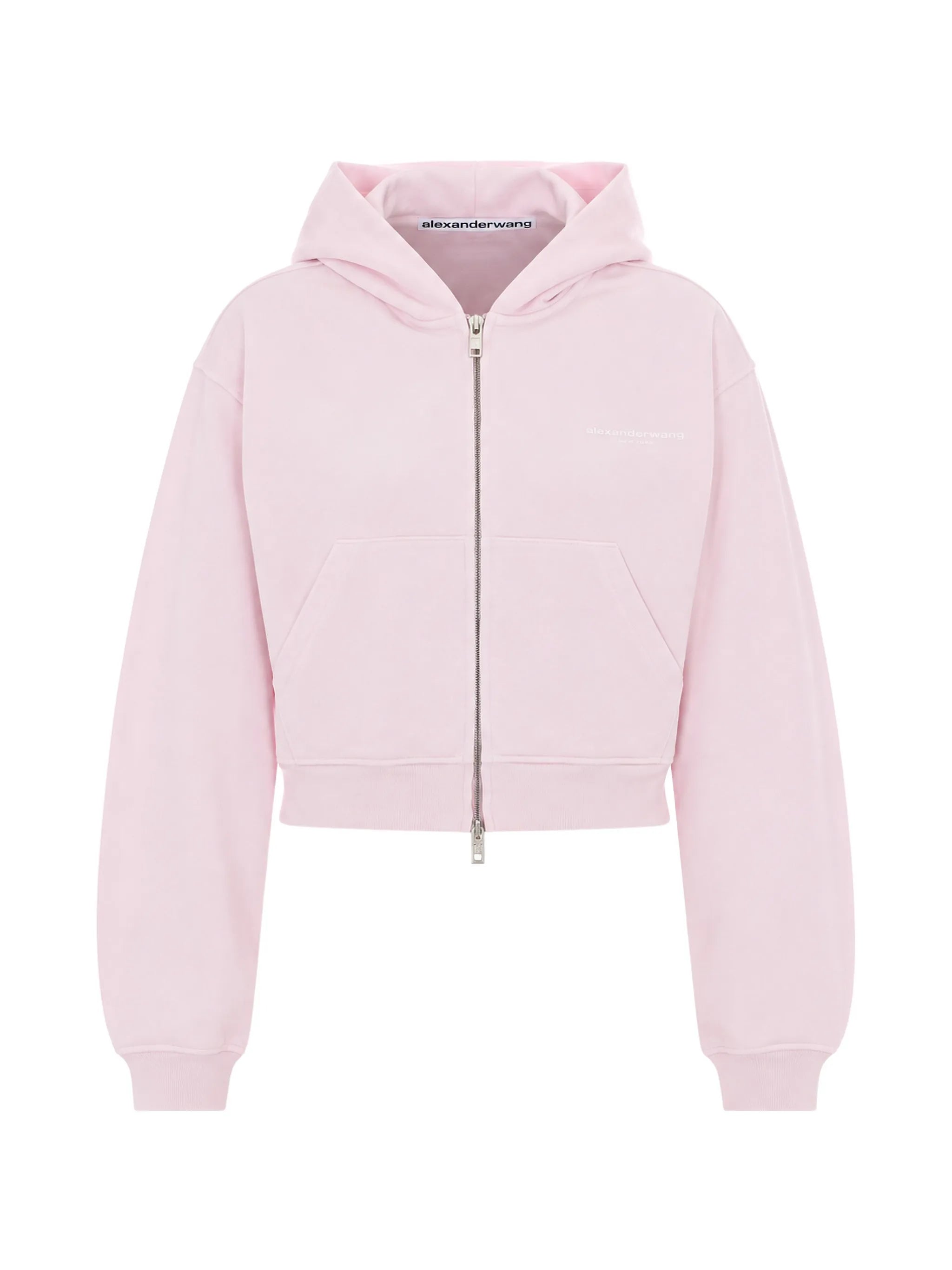 logo print zip-up hoodie