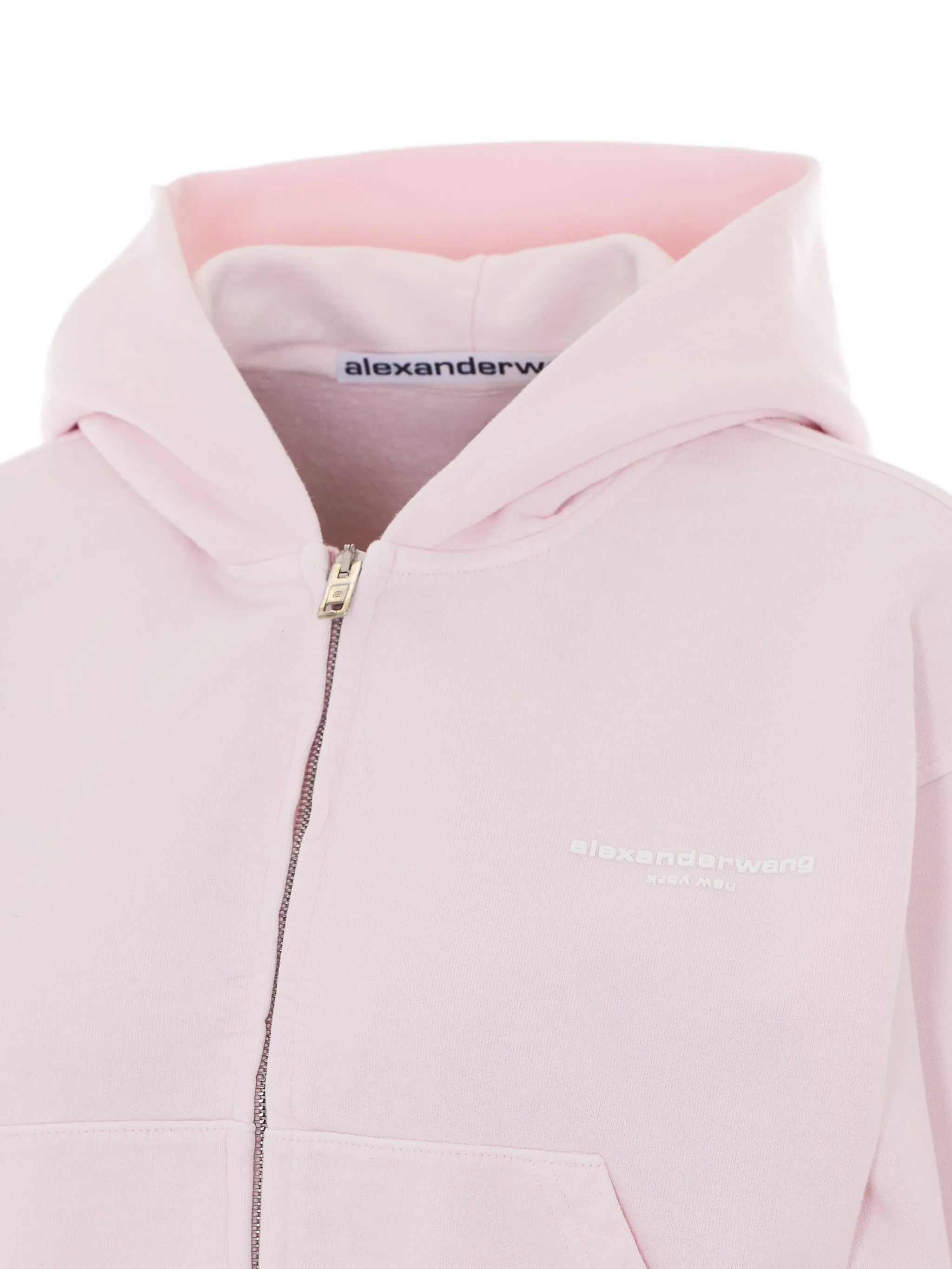 logo print zip-up hoodie