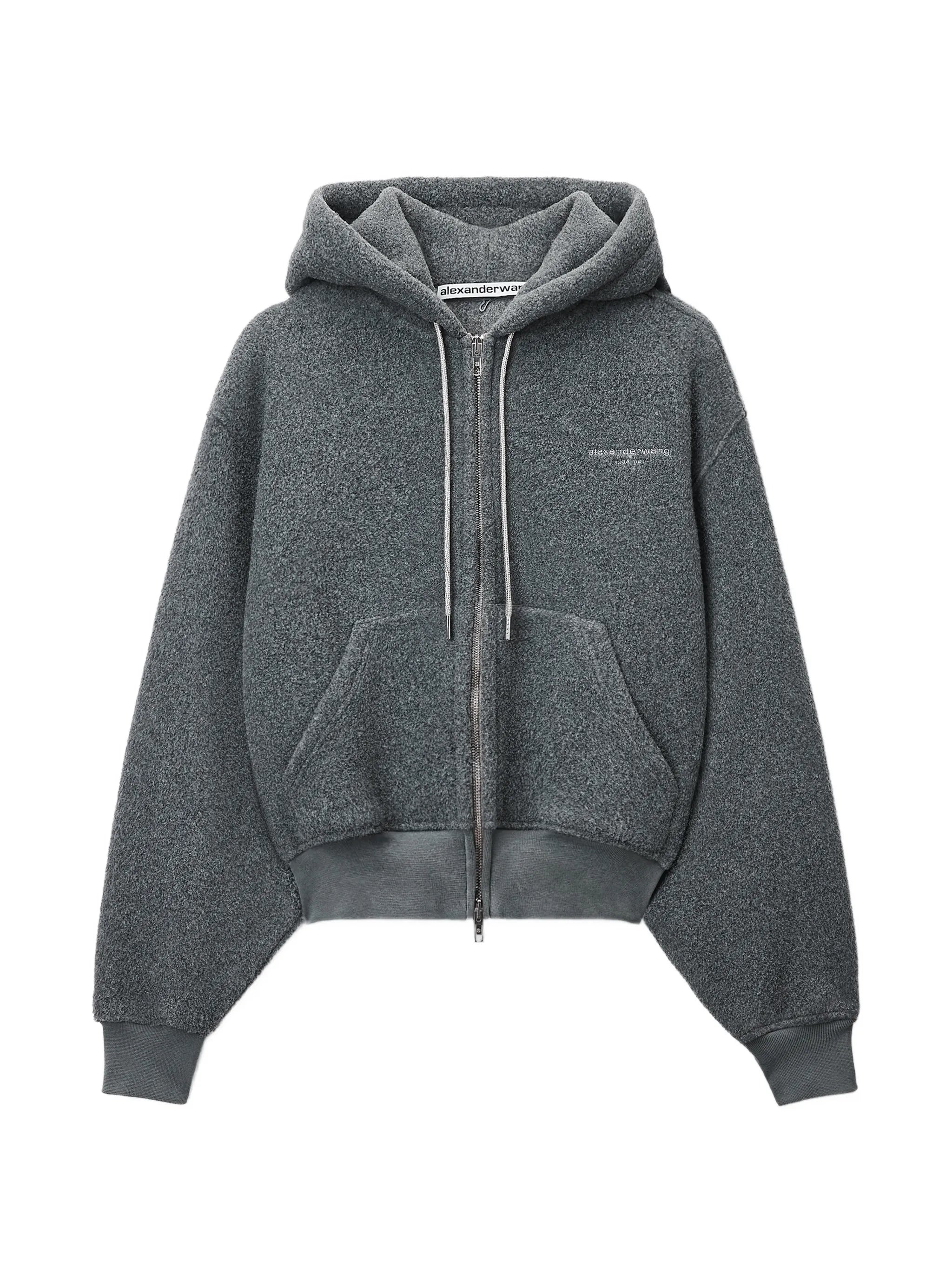 shrunken zip-up hoodie