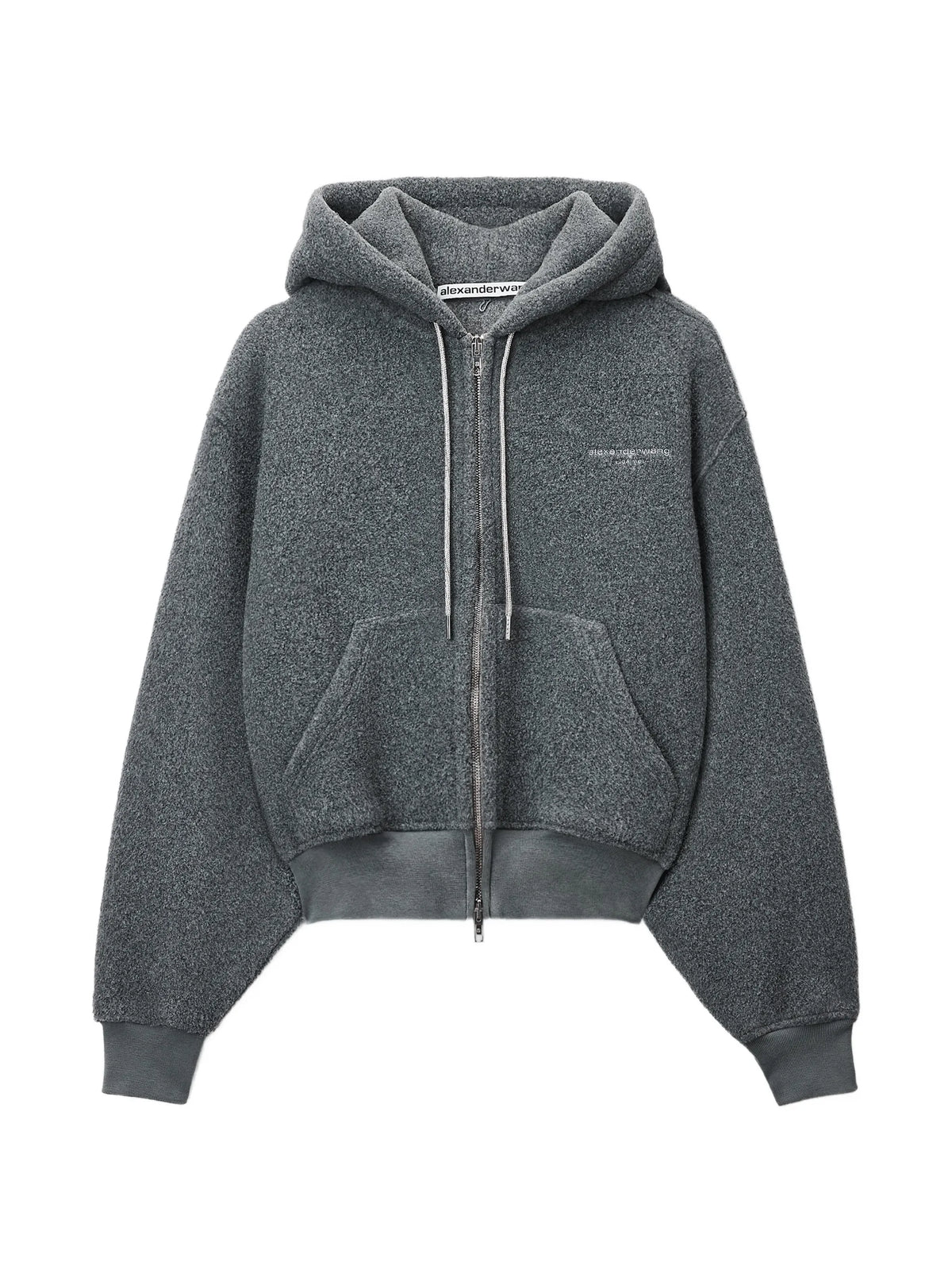 shrunken zip-up hoodie