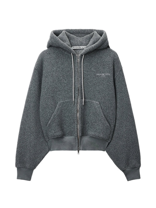 shrunken zip-up hoodie
