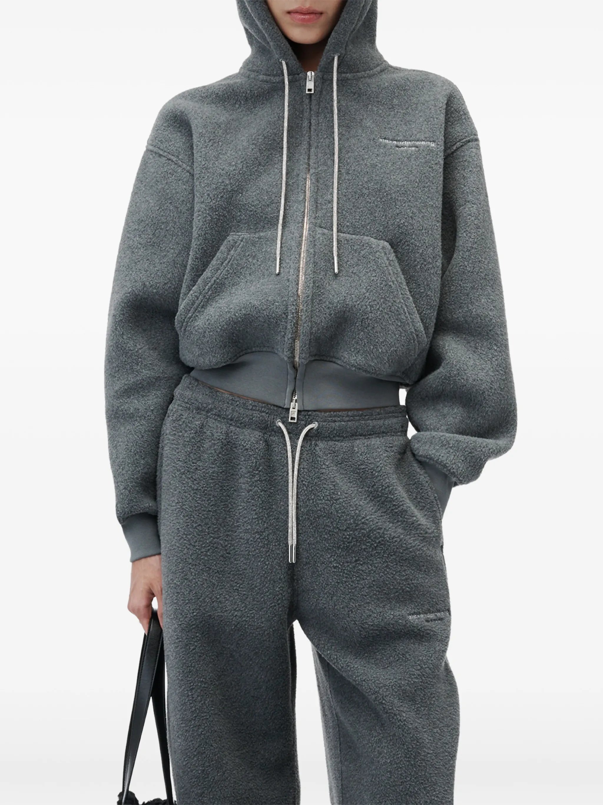 shrunken zip-up hoodie