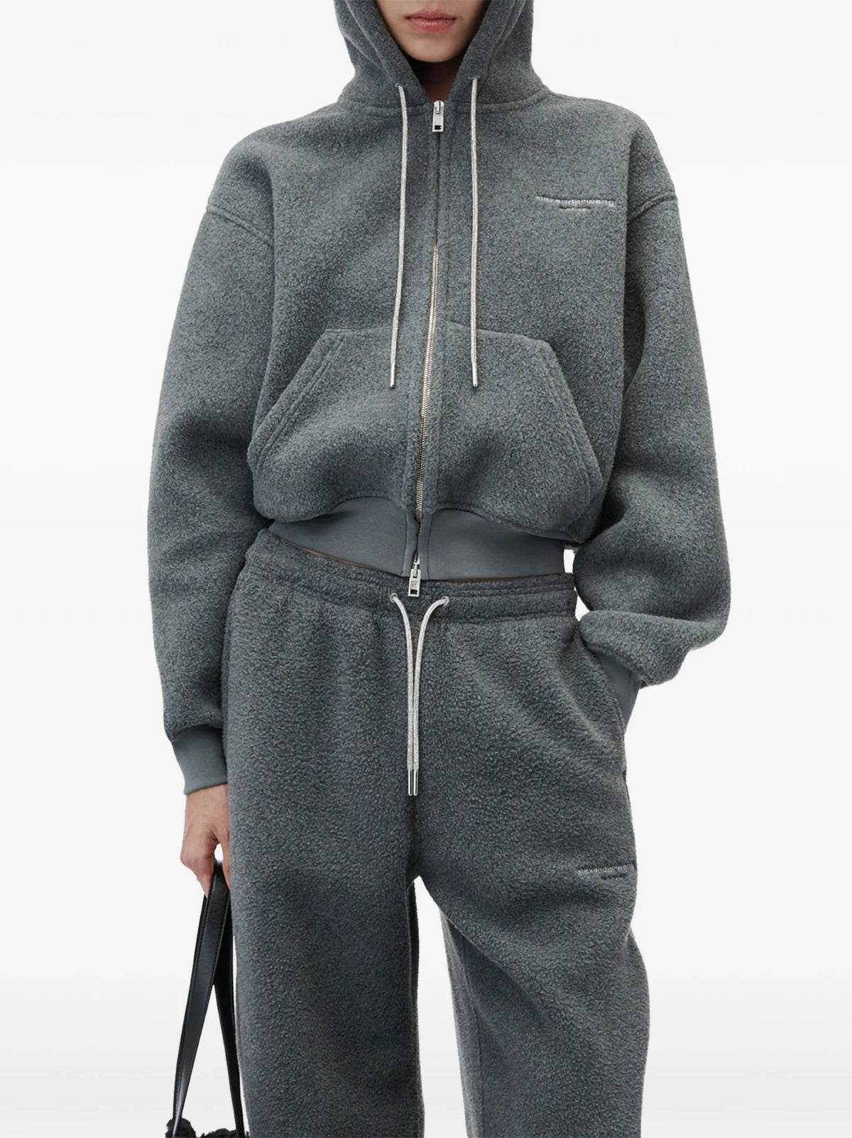 shrunken zip-up hoodie