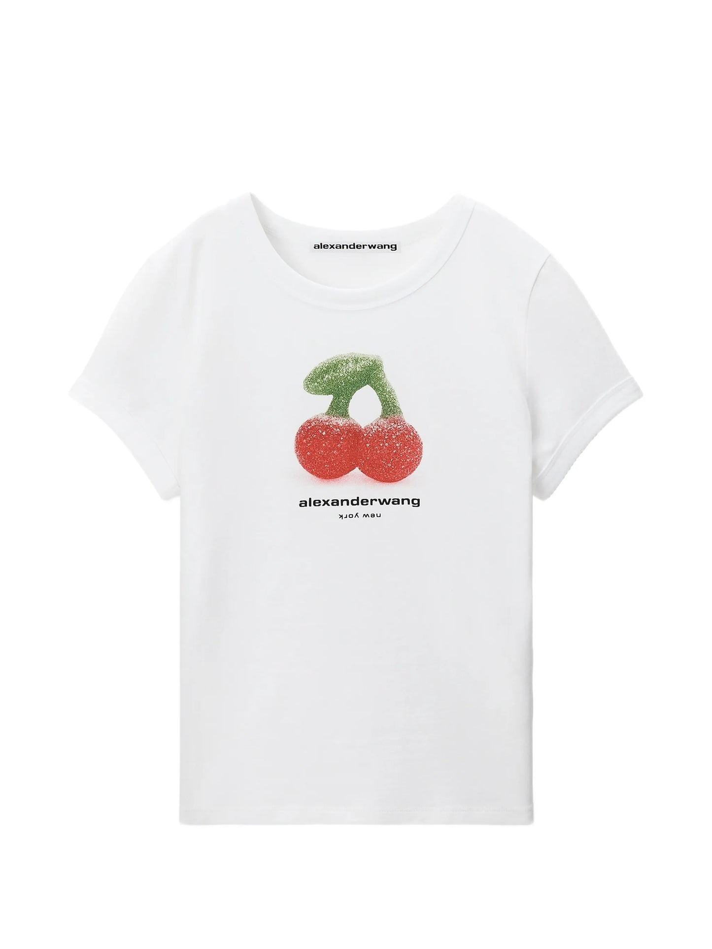 cherry graphic T-shirt with contrast trim