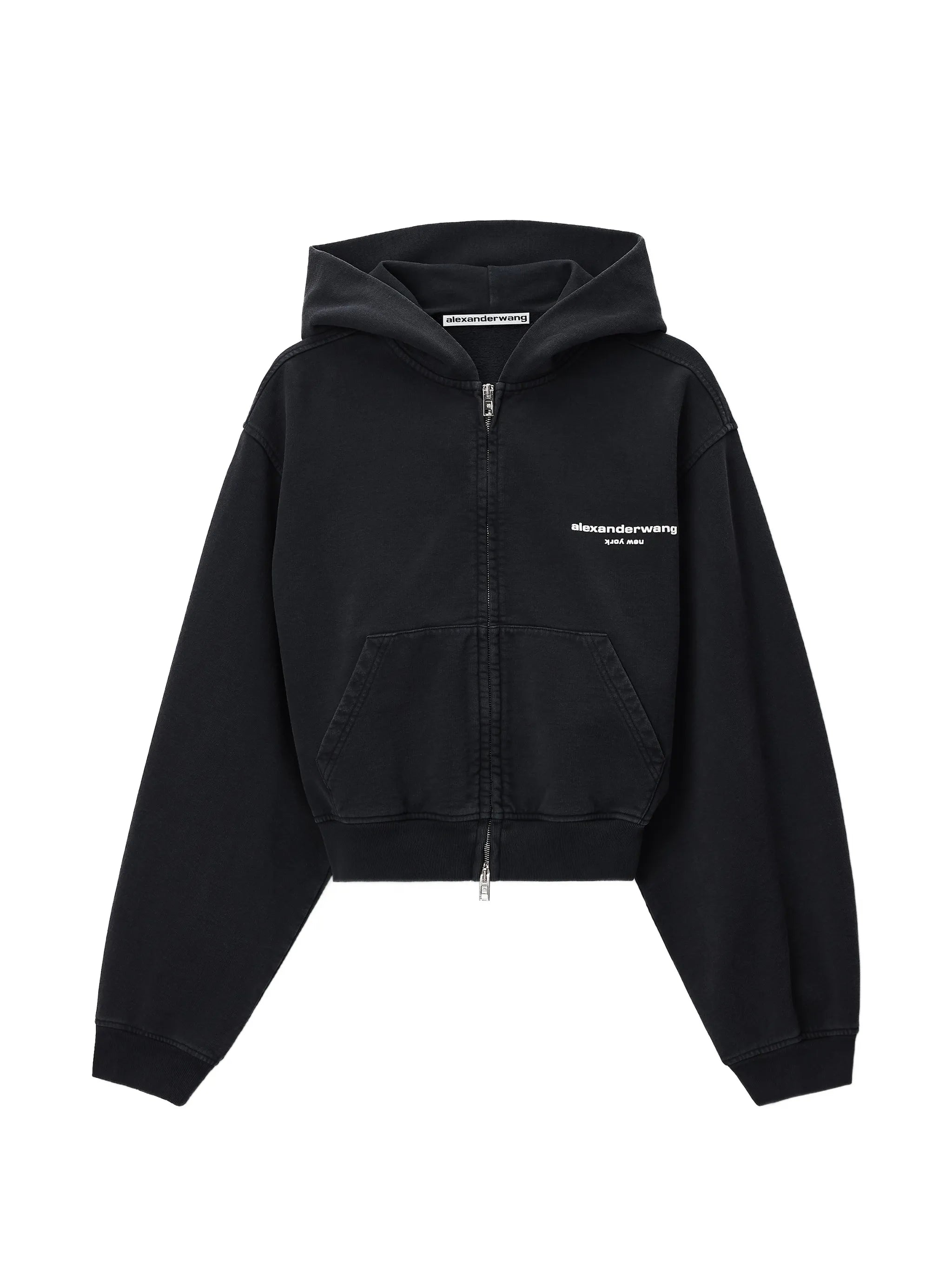 logo-print zip-up hoodie