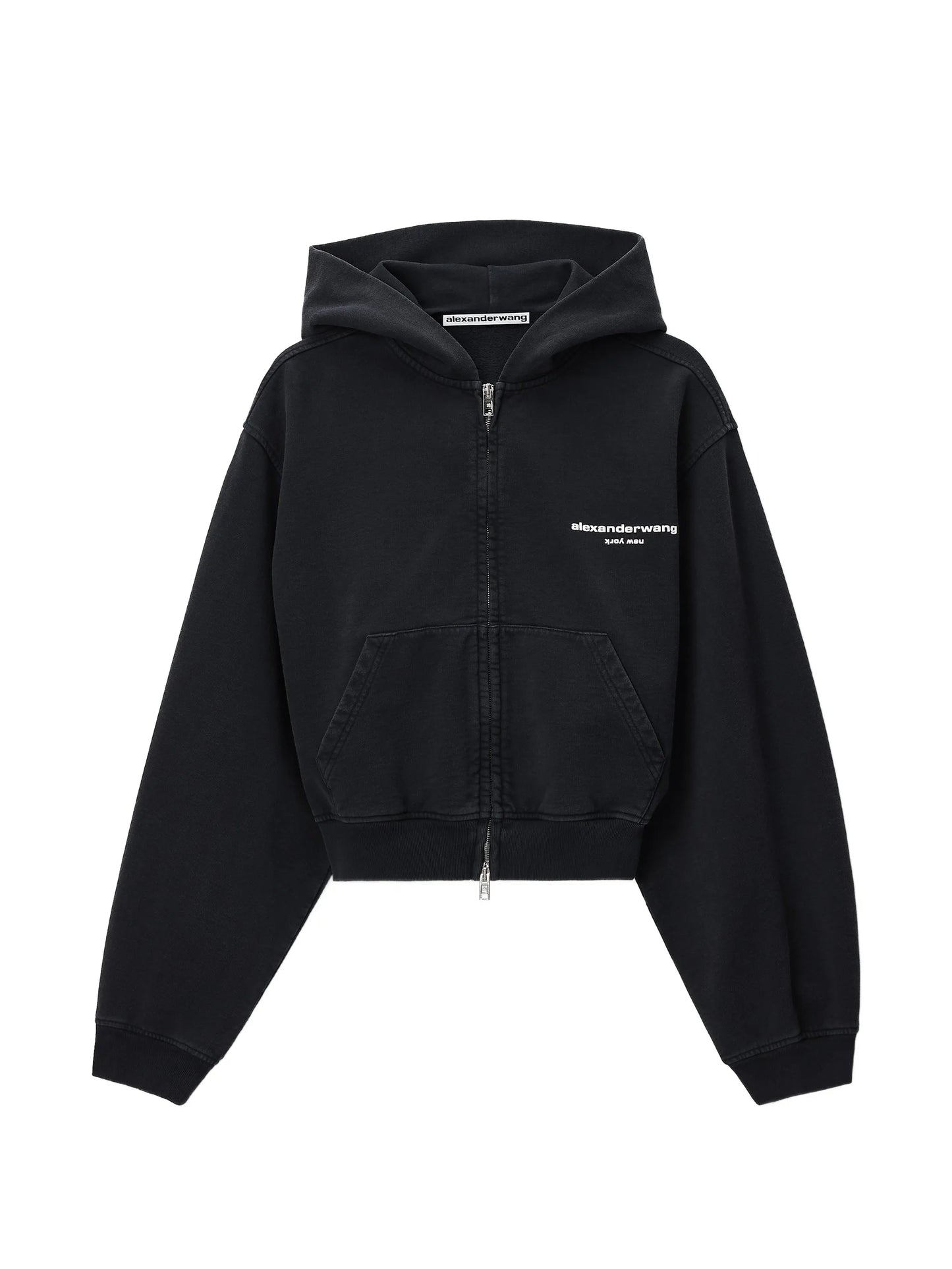logo-print zip-up hoodie