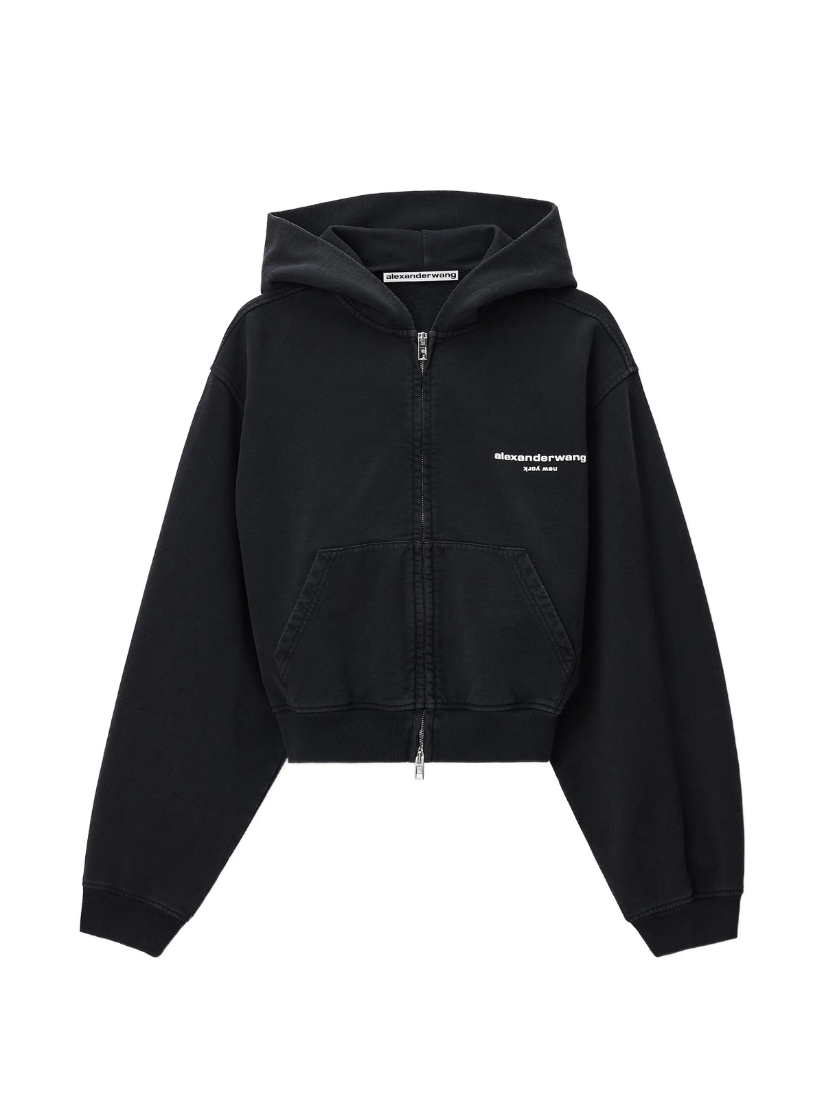 logo print zip-up hoodie