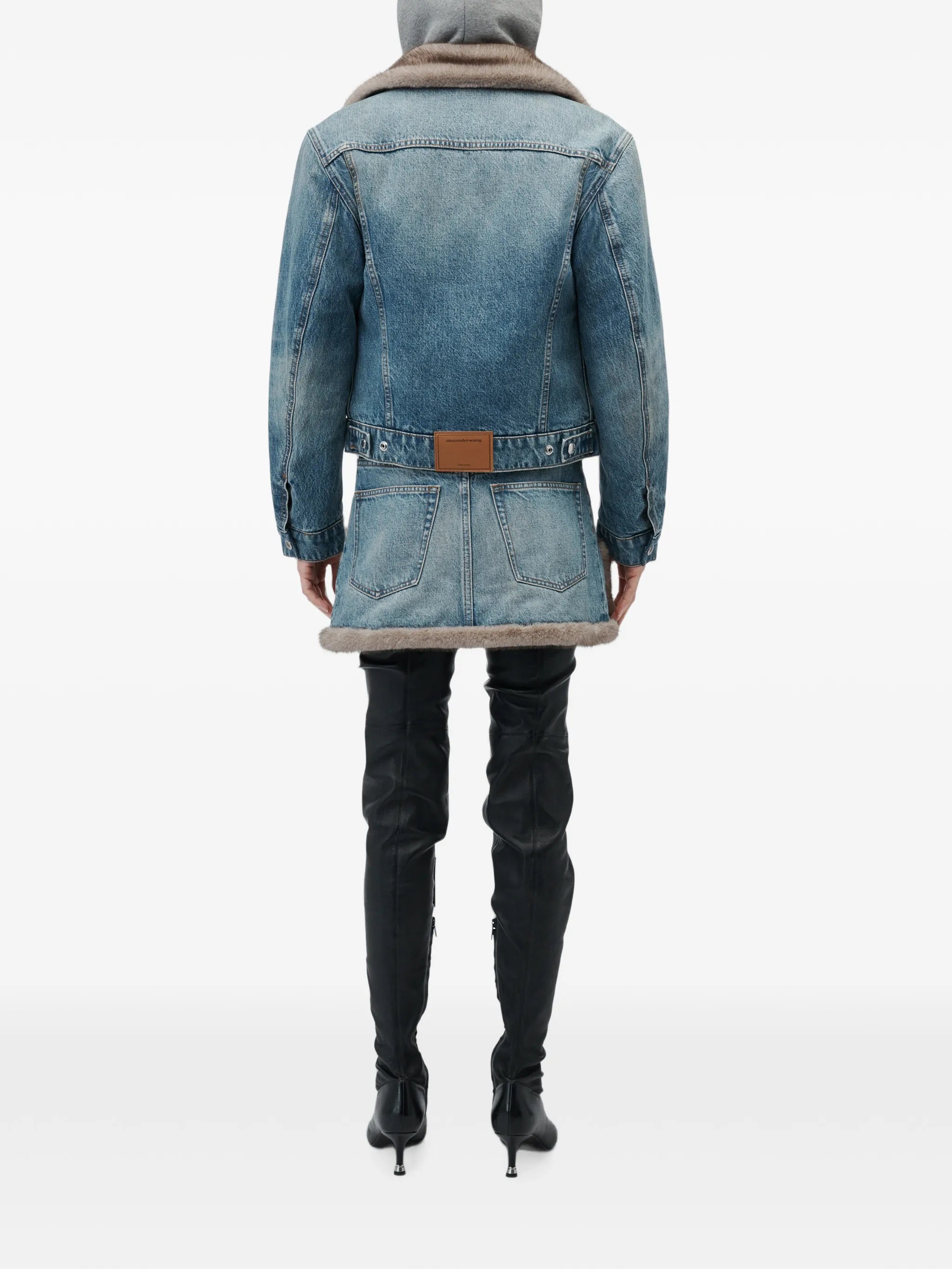 faux fur lined denim jacket