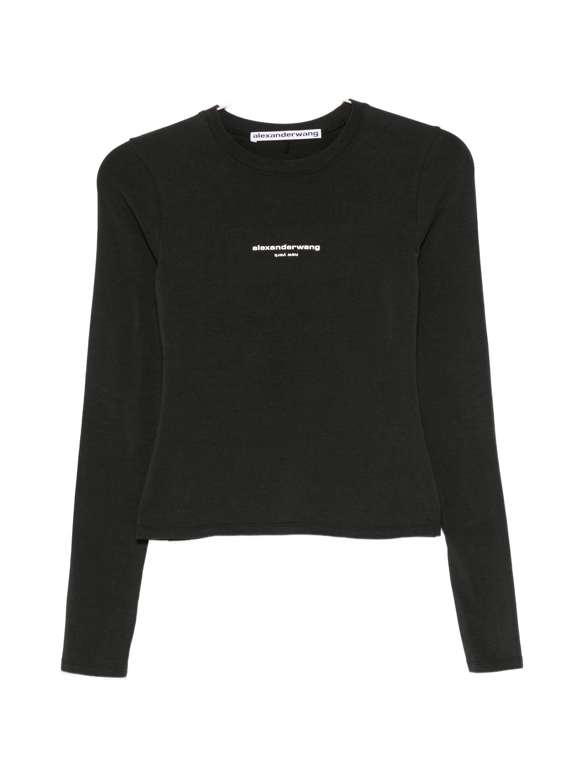 layered-detail ribbed-knit top