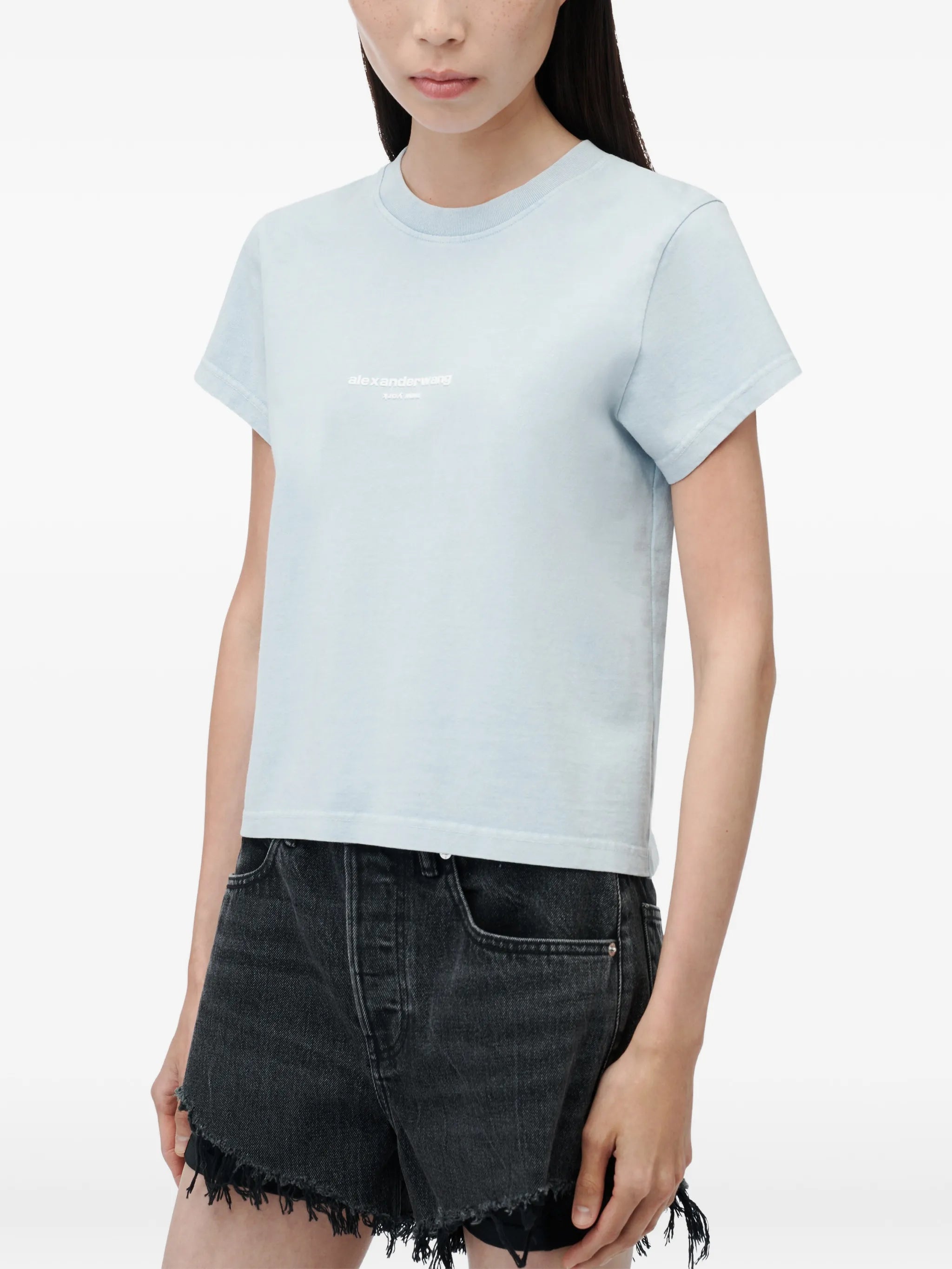 logo-print shrunken short-sleeve T-shirt