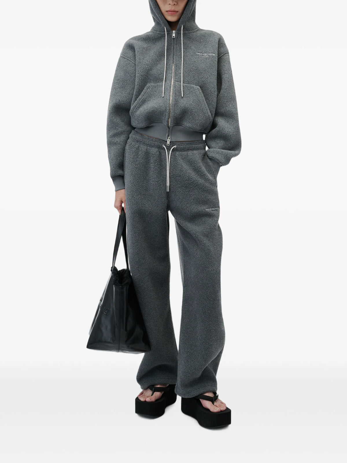 mid-rise track pant w/ rhinestone drawcord