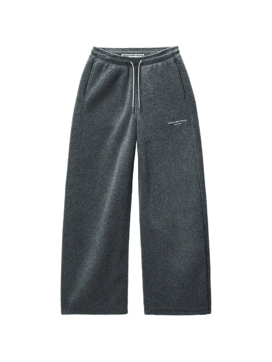 mid-rise track pant w/ rhinestone drawcord