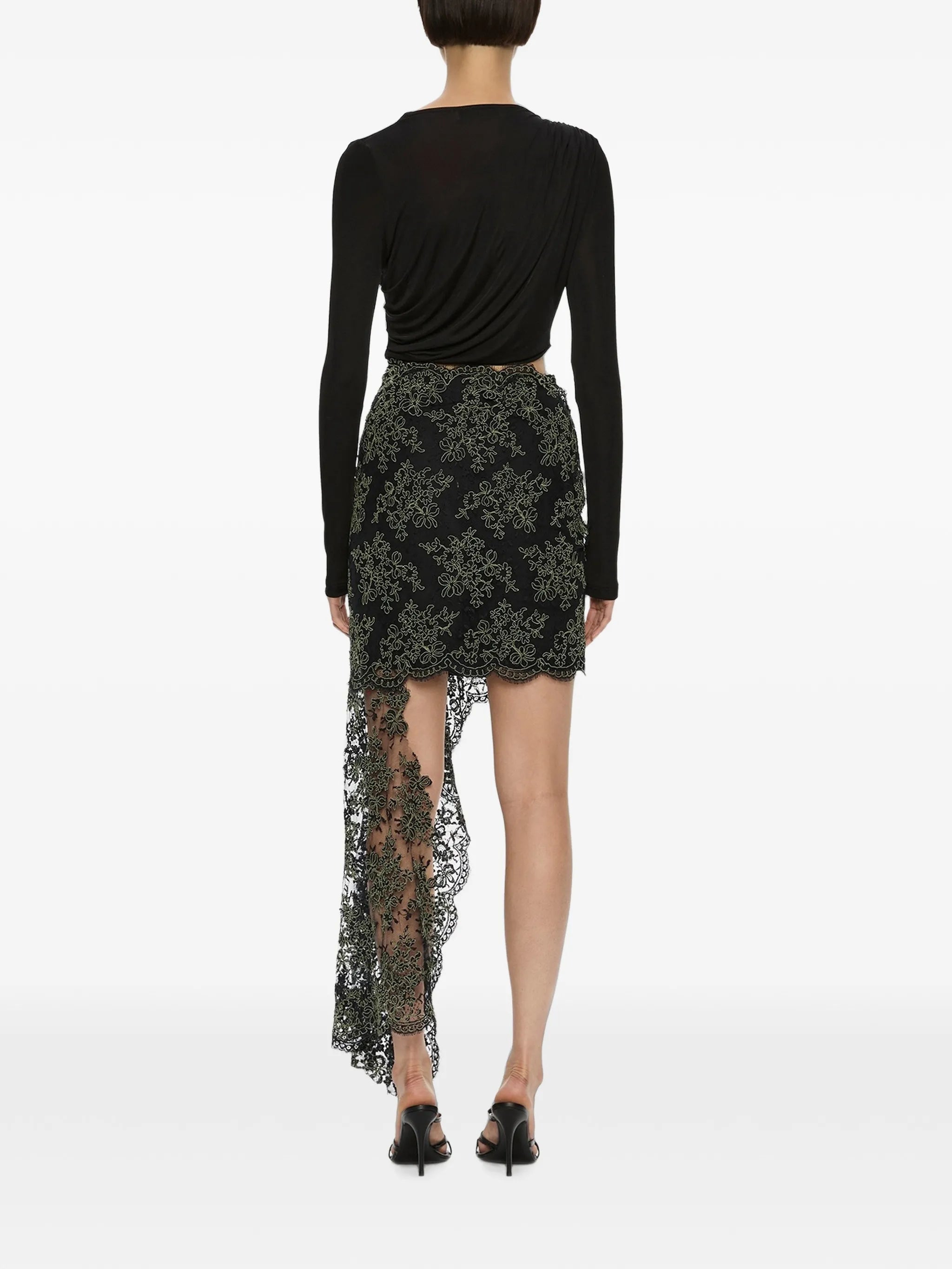 Verve twisted-lace assymetric dress