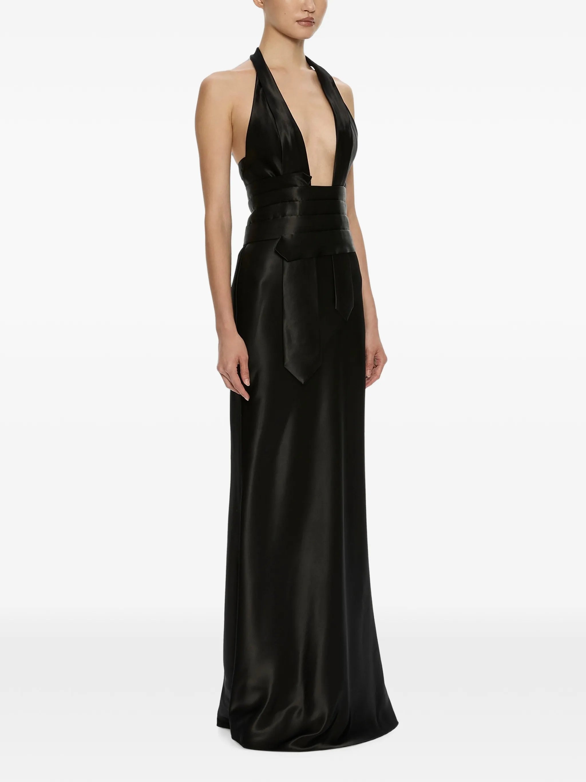 Reyer tie-fastening gown maxi dress