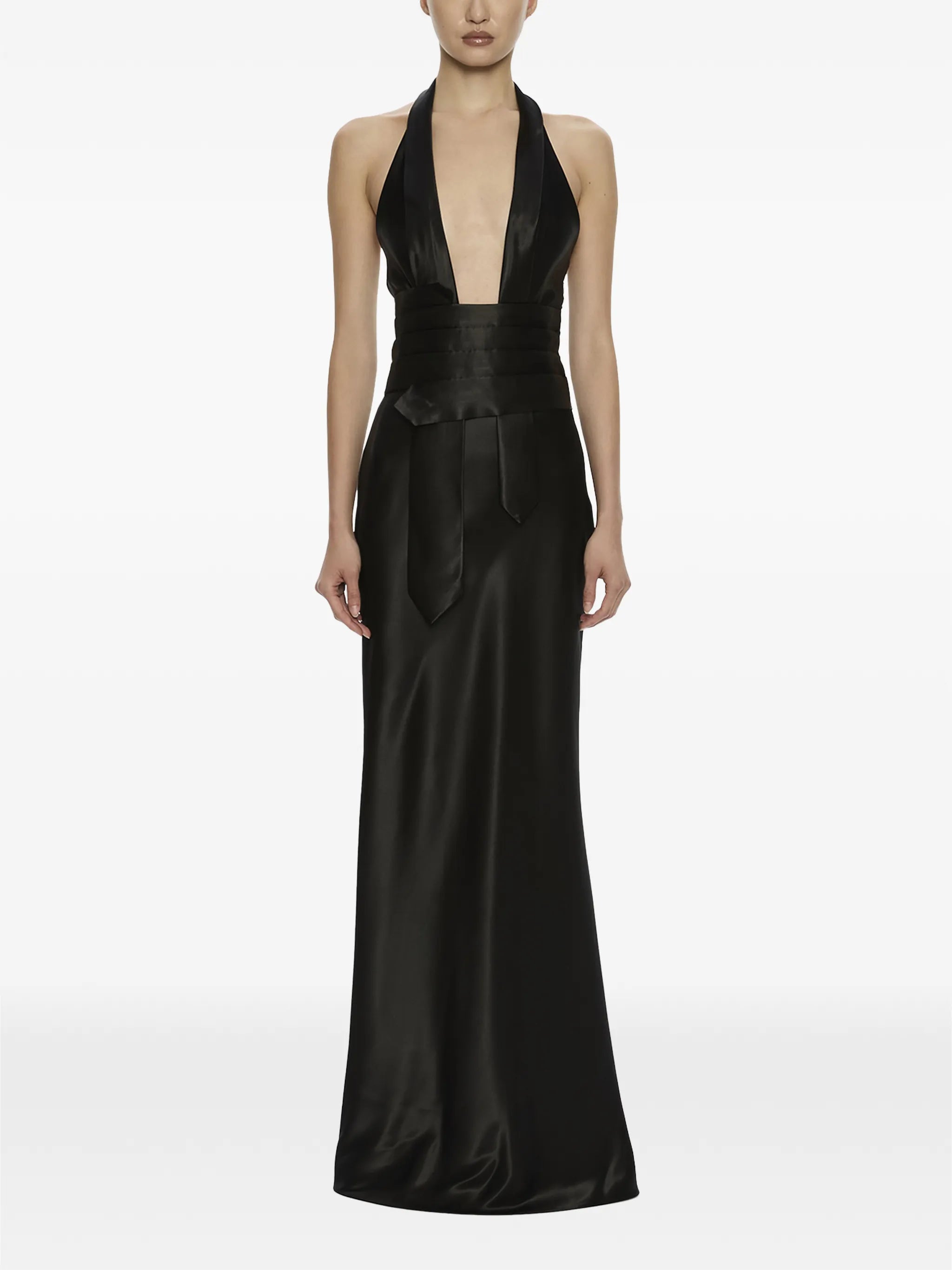 Reyer tie-fastening gown maxi dress