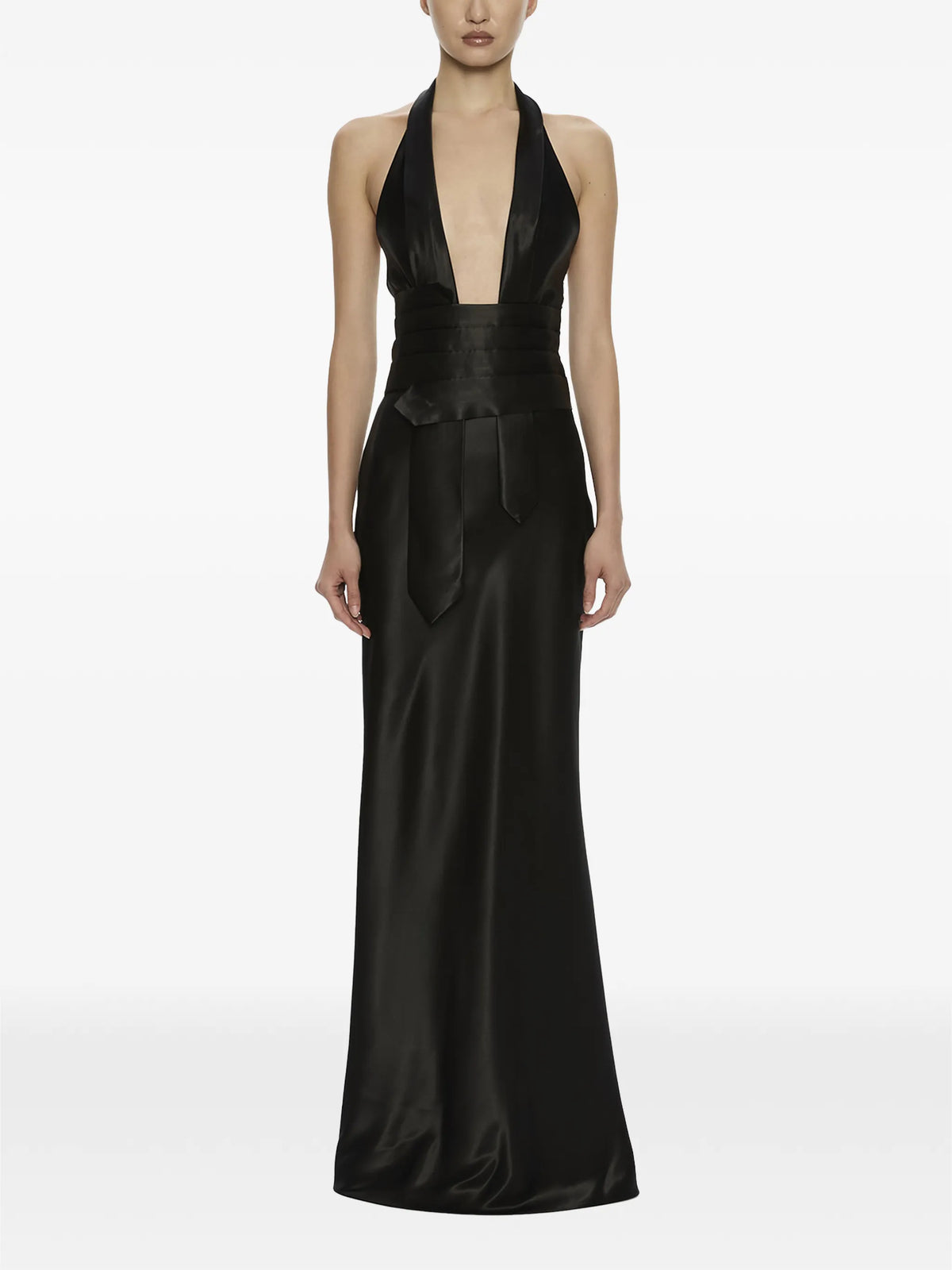 Reyer tie-fastening gown maxi dress