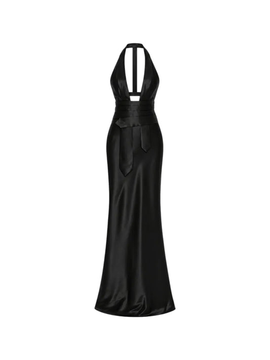Reyer tie-fastening gown maxi dress