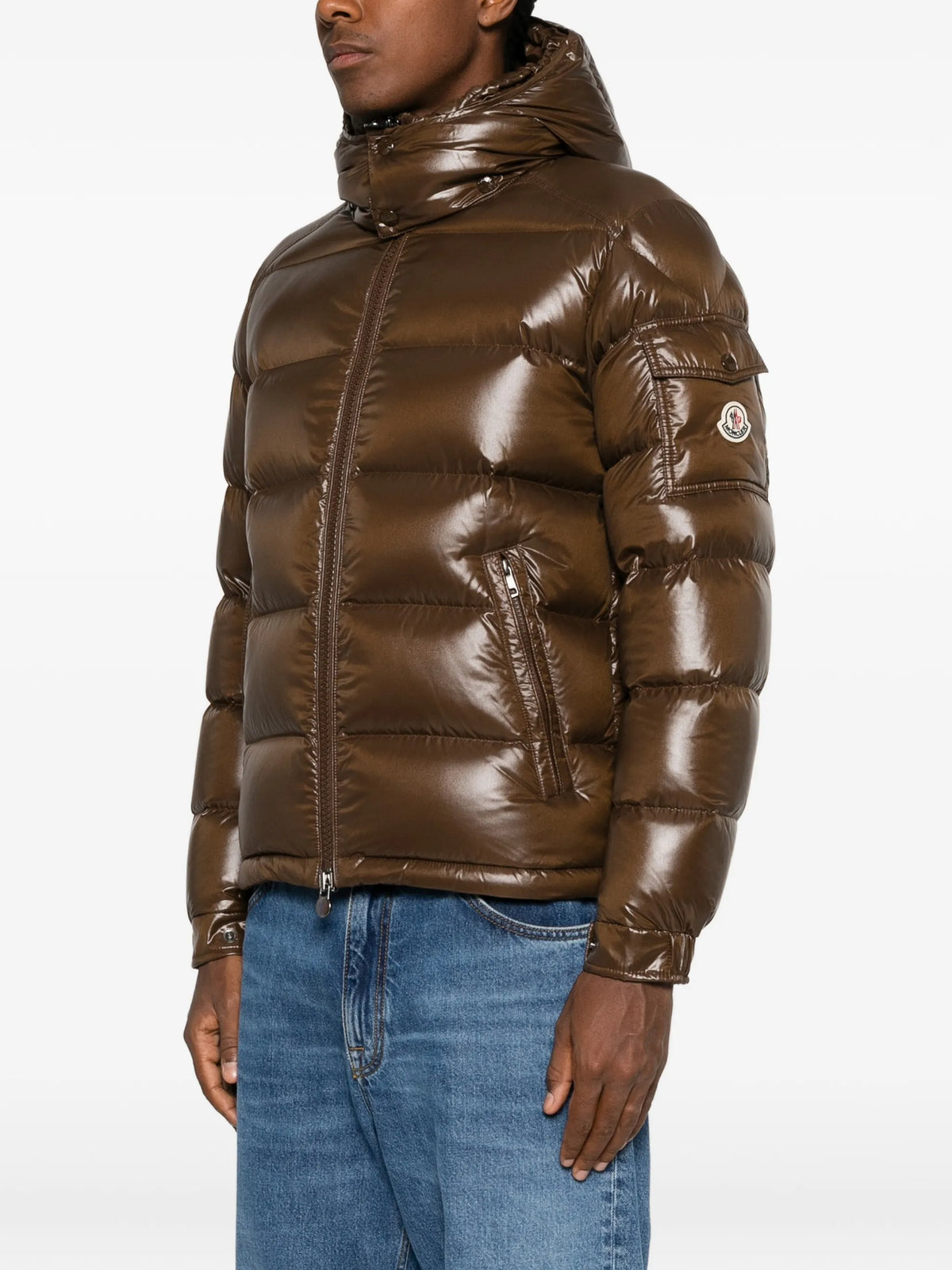Maya hooded short down jacket