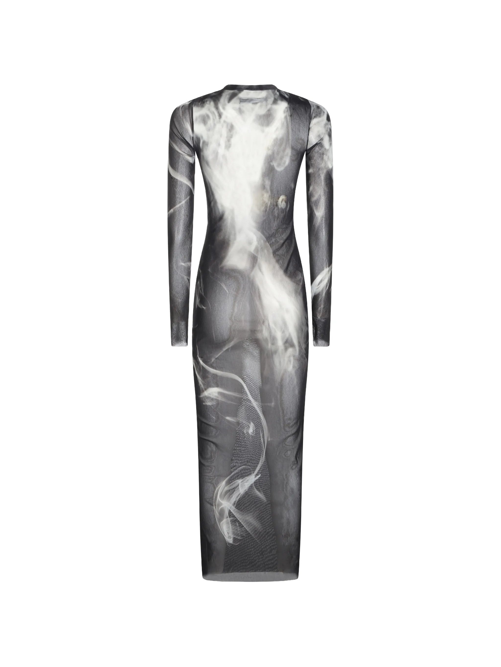 graphic-print long-sleeve maxi dress