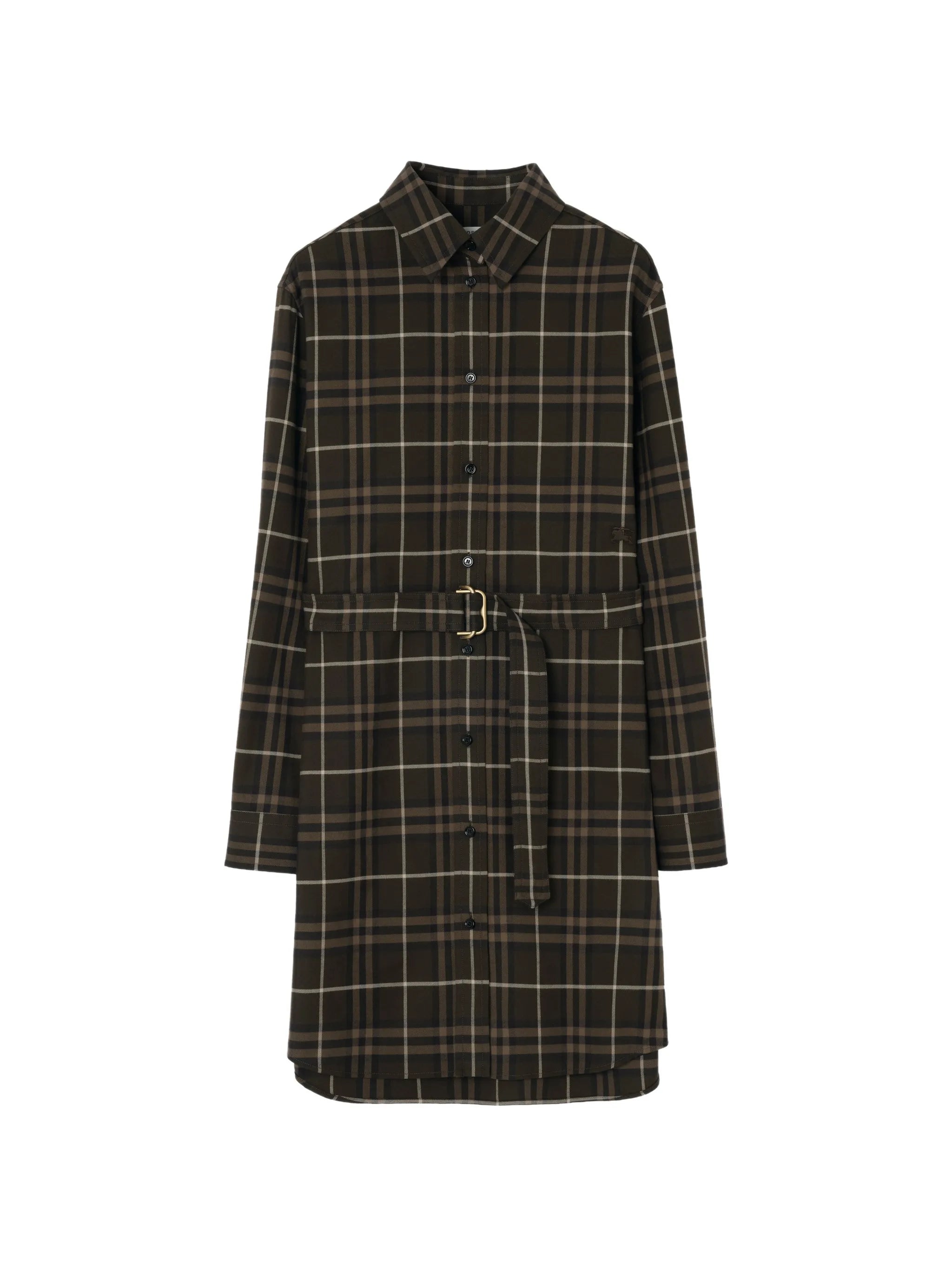 Check cotton shirt dress