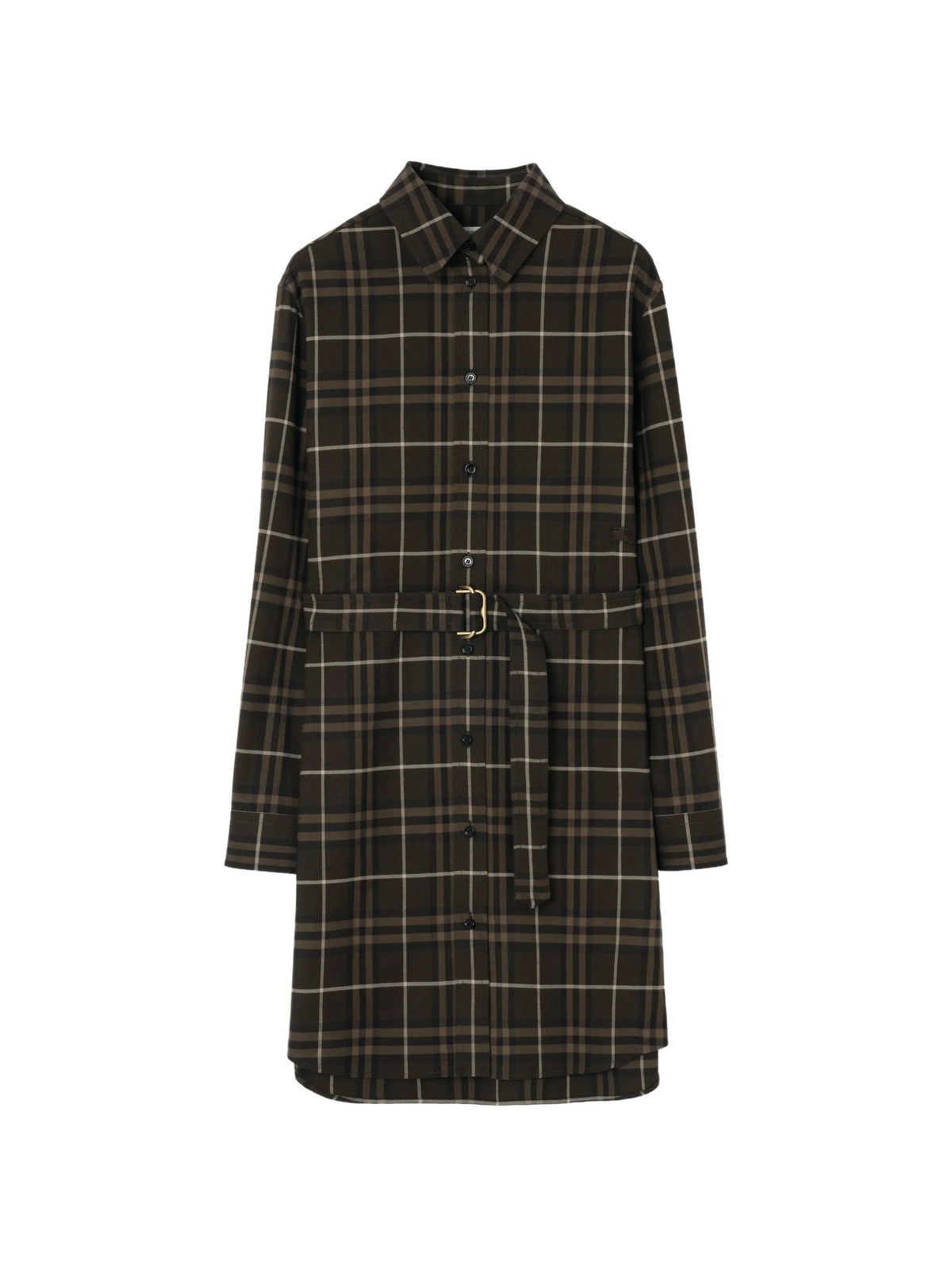 Check cotton shirt dress