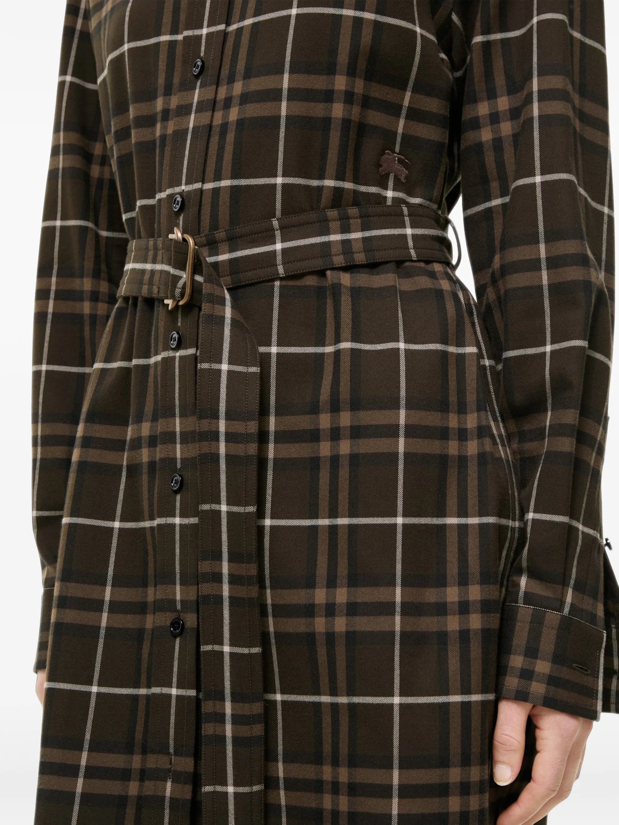 Check cotton shirt dress