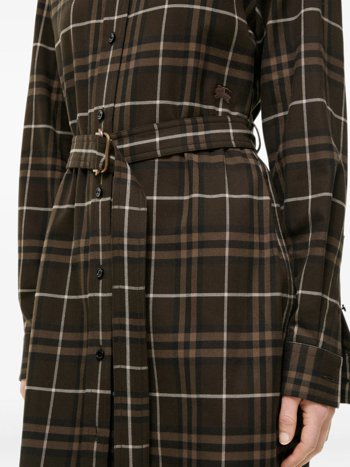 Check cotton shirt dress