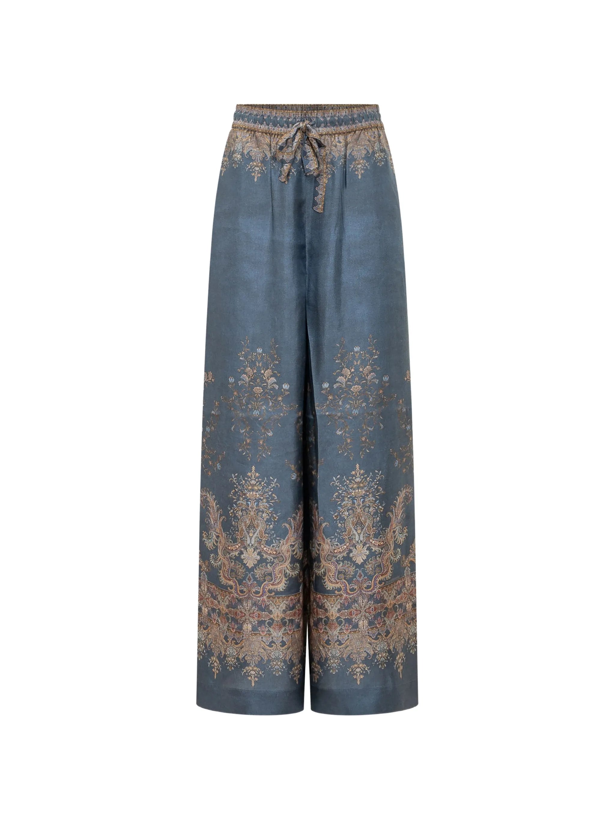 paisley-print wide-leg trousers