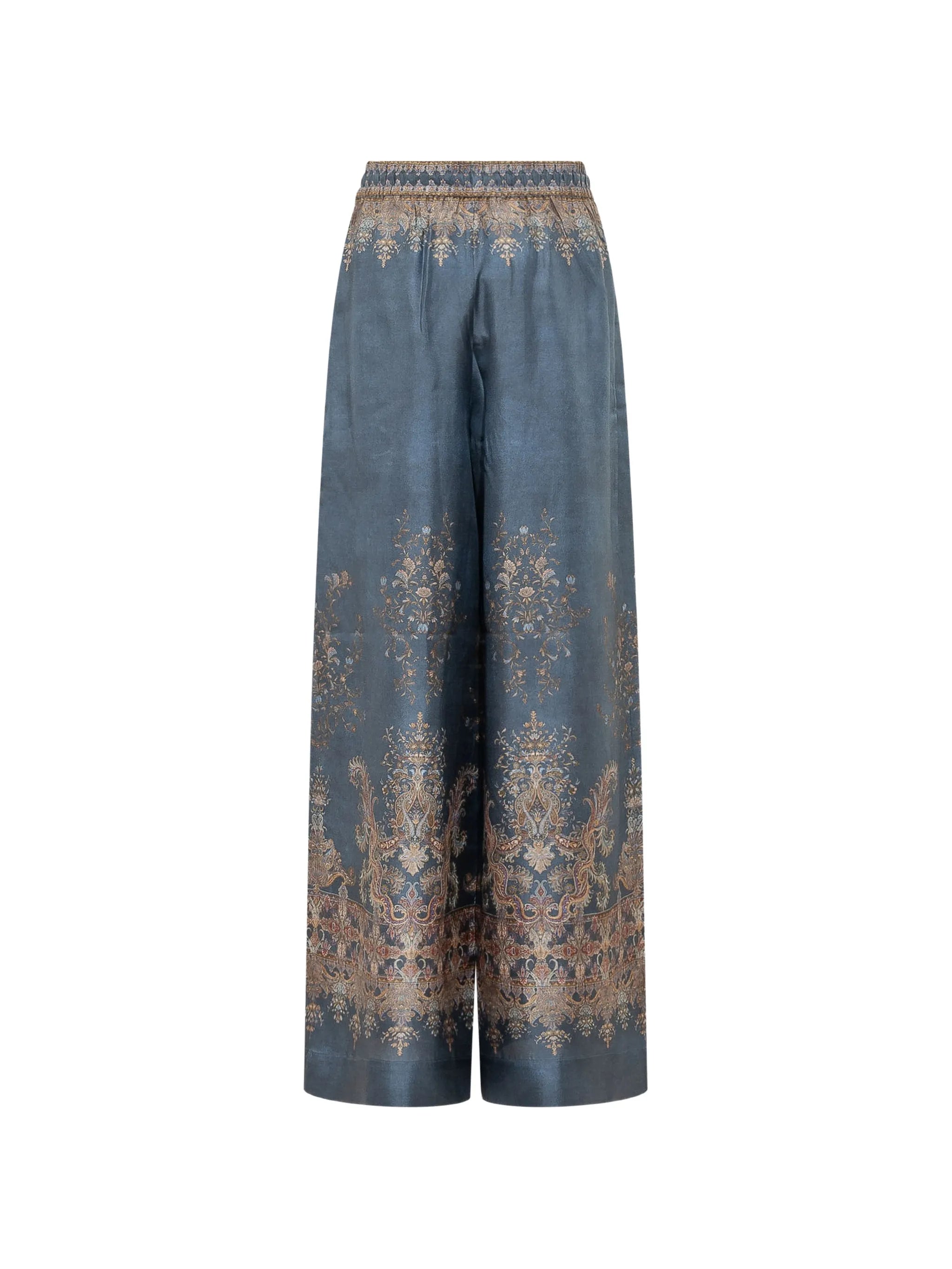 paisley-print wide-leg trousers