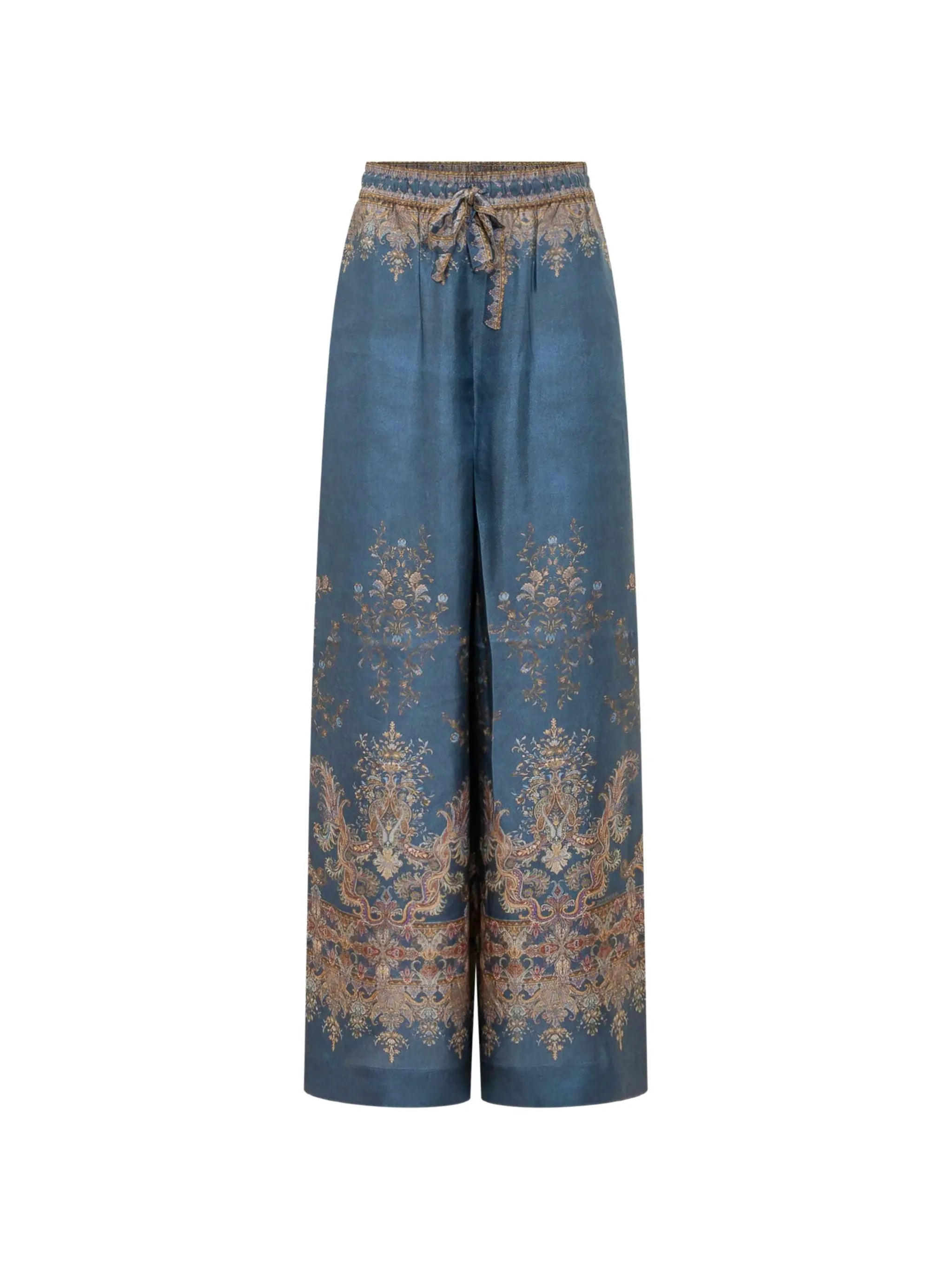 paisley-print wide-leg trousers