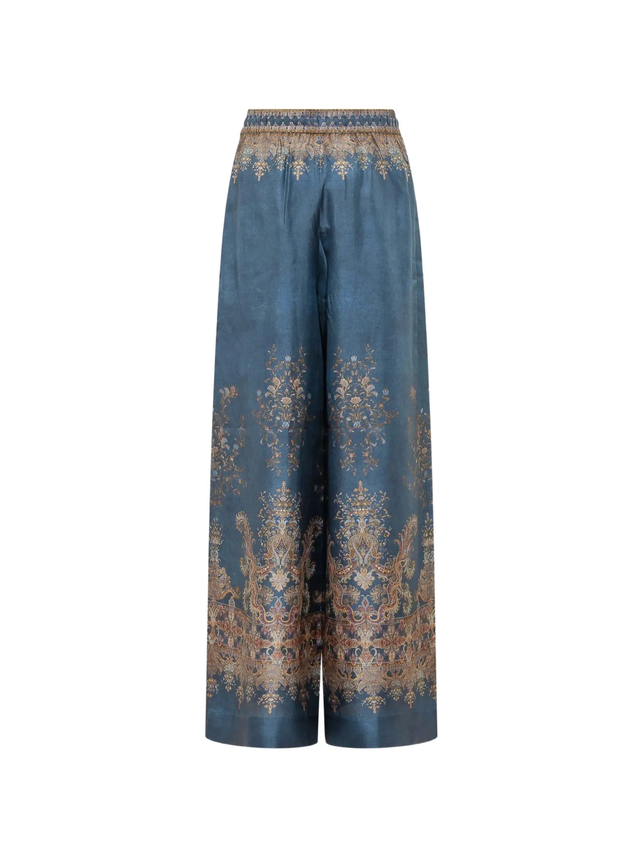 paisley-print wide-leg trousers