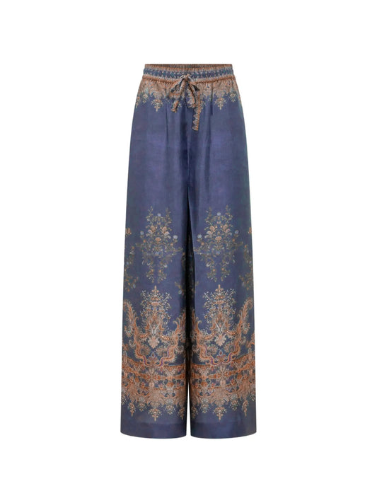 paisley-print wide-leg trousers