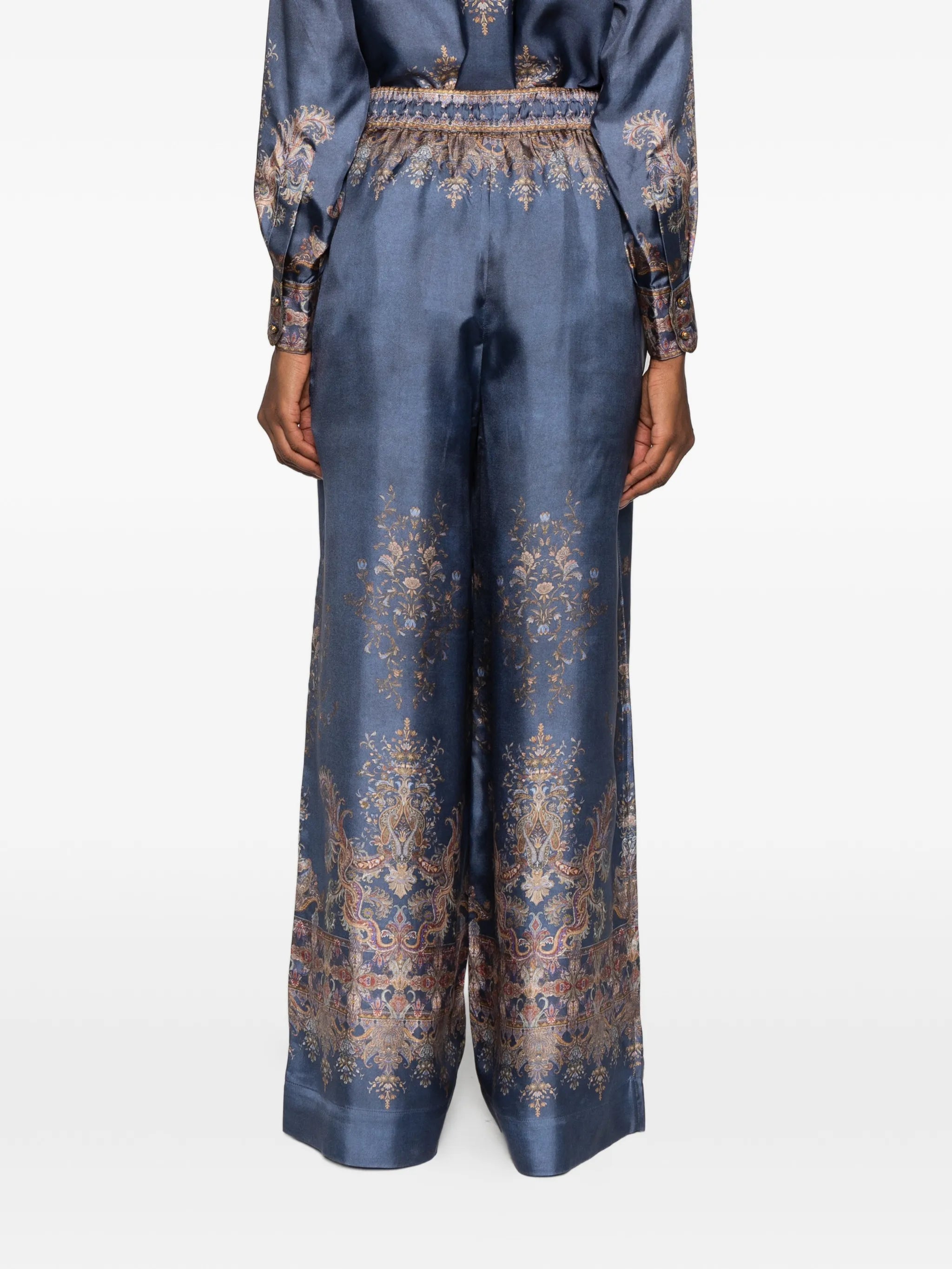 paisley-print wide-leg trousers