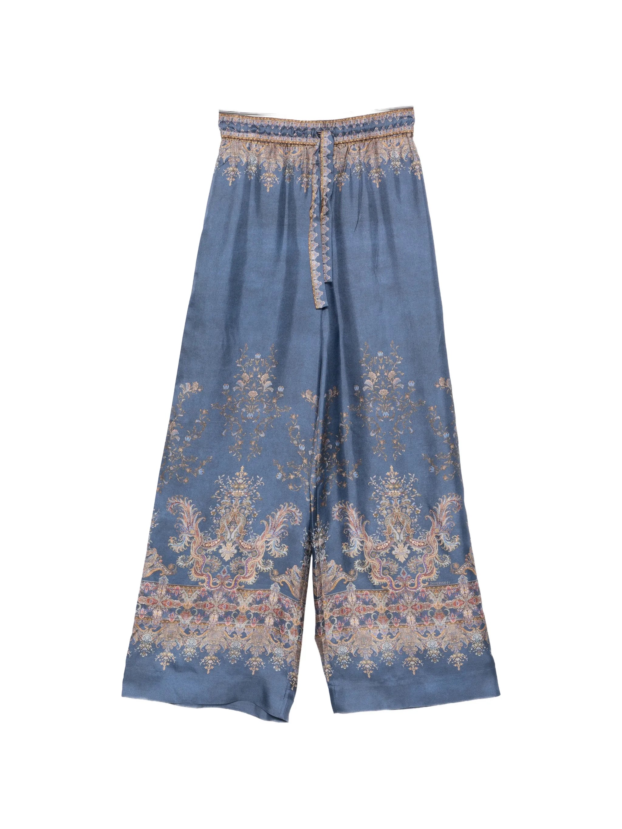 paisley-print wide-leg trousers