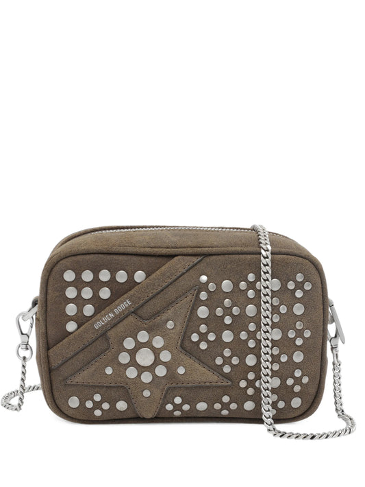 mini Star bag in military-green suede with tone-on-tone star and studs