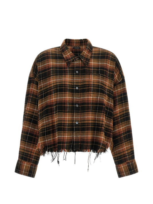 frayed-hem cropped shirt