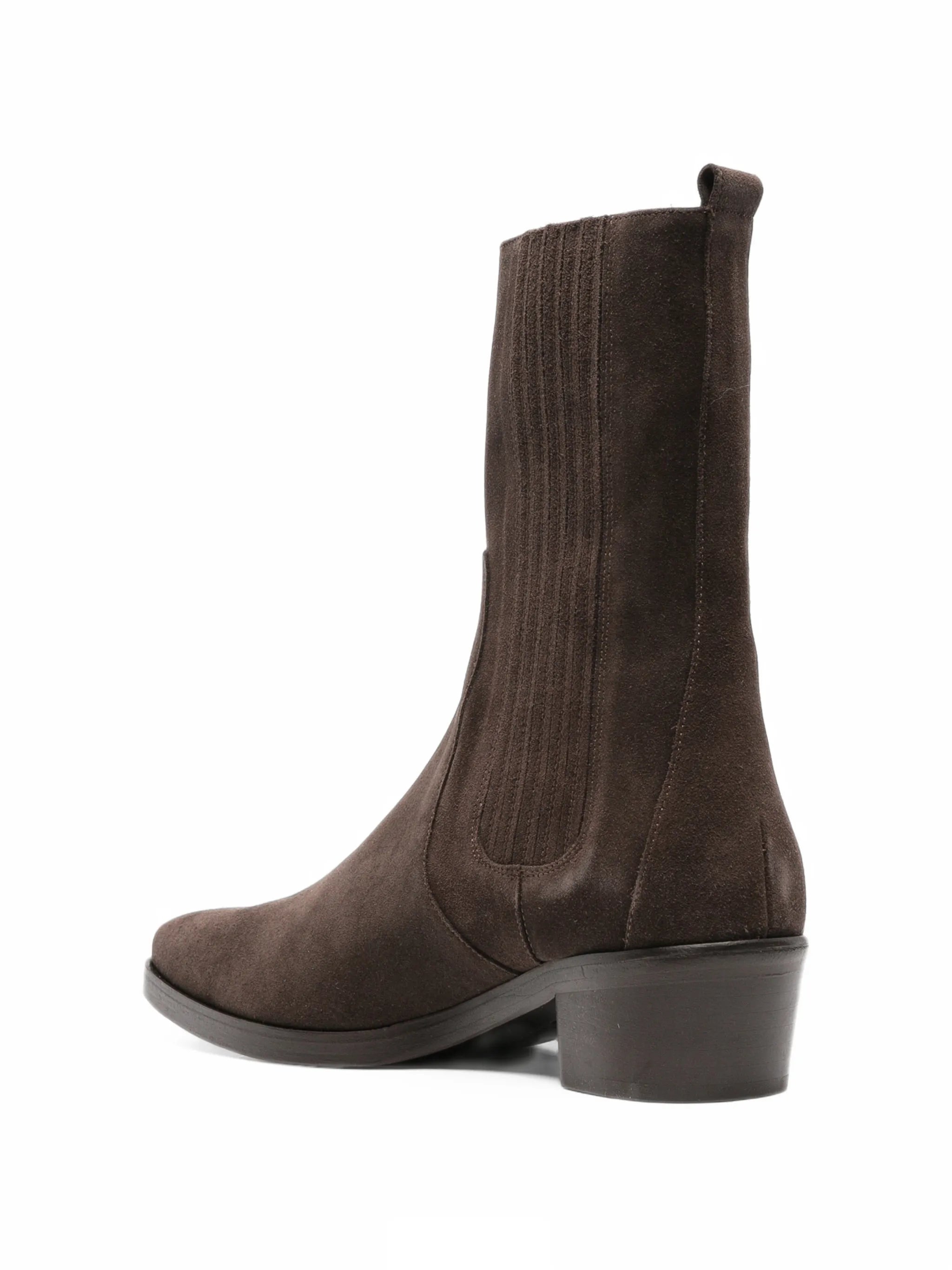 Smoke ankle boots brown suede leather