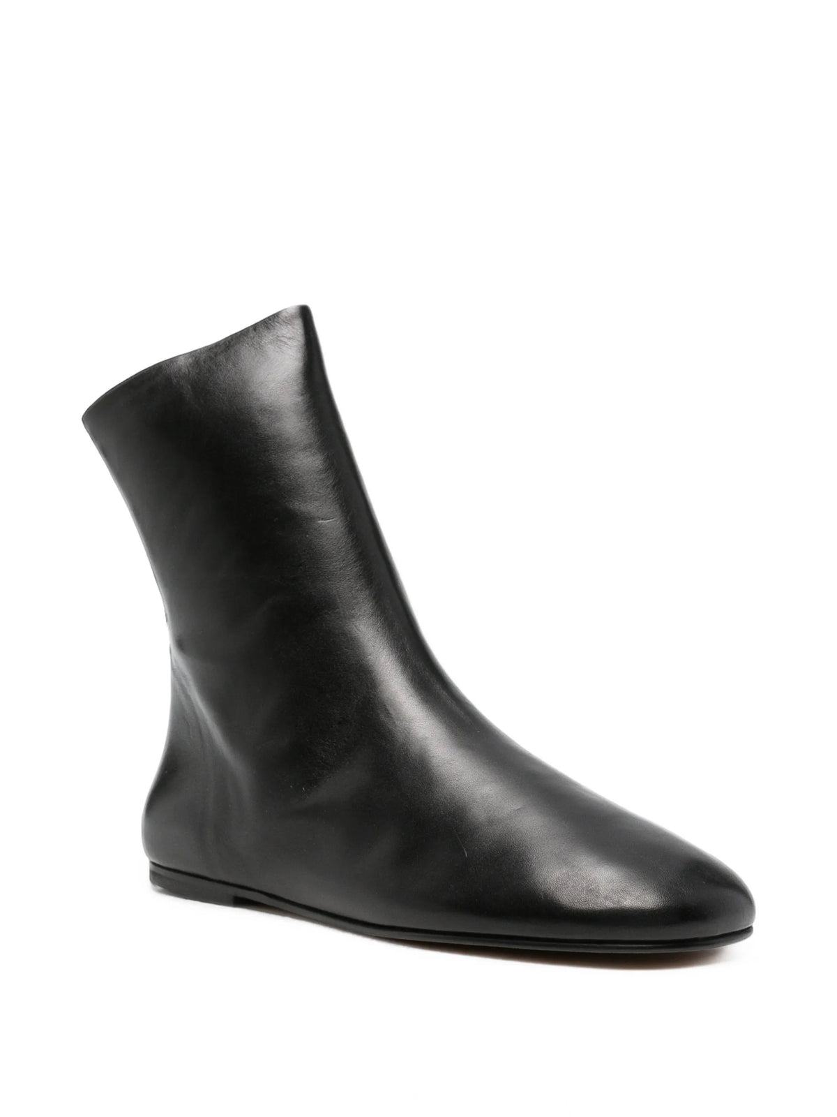 Floor leather ankle boots