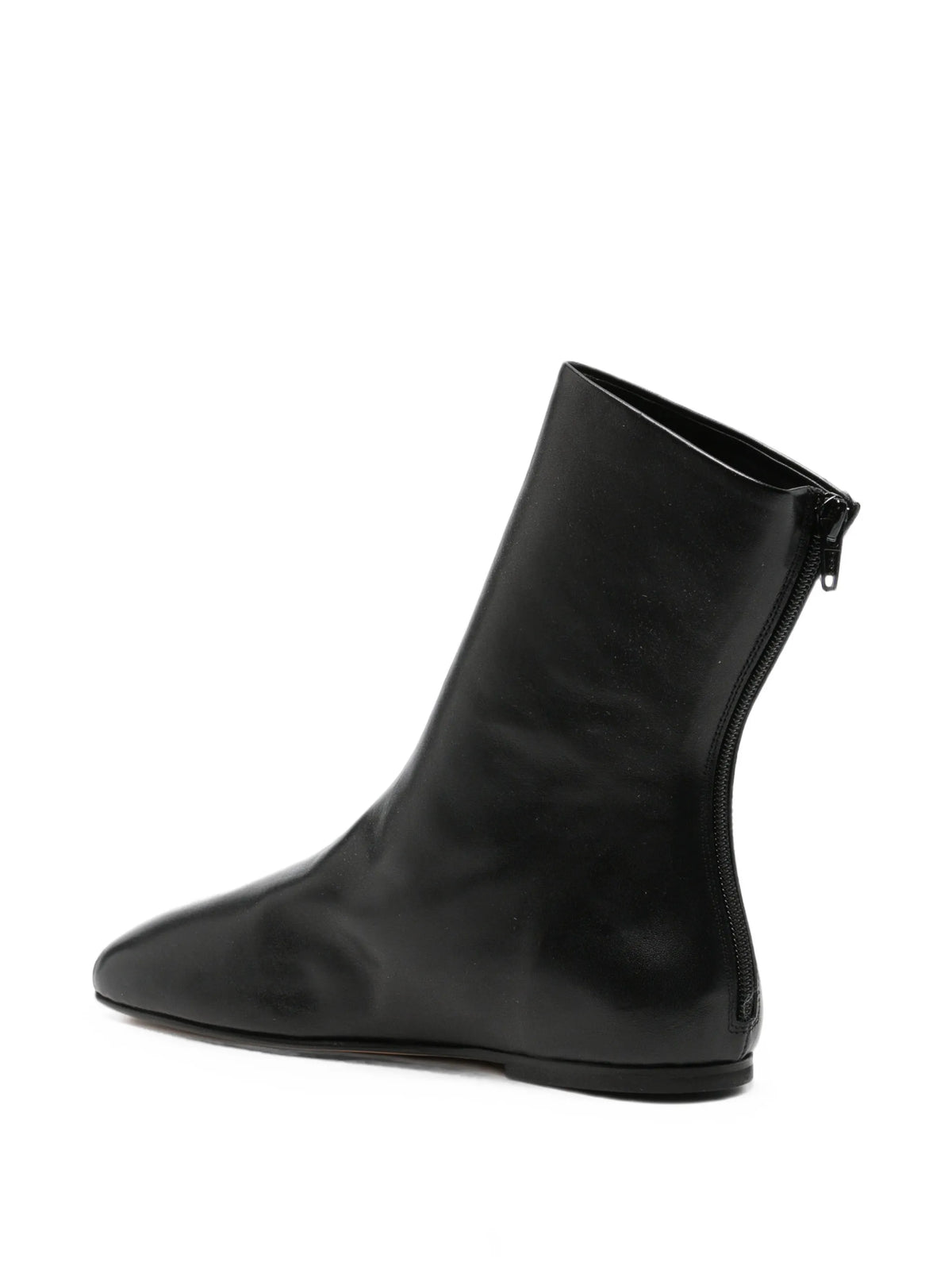 Floor leather ankle boots